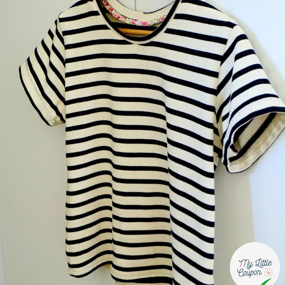 JERSEY MARINE SUR ÉCRU - My Little Coupon