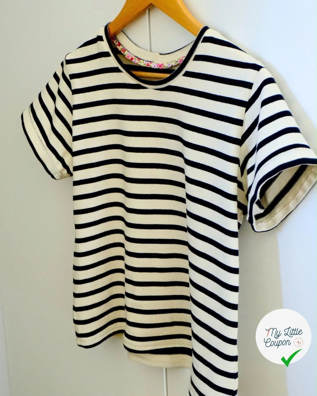 JERSEY MARINE SUR ÉCRU - My Little Coupon
