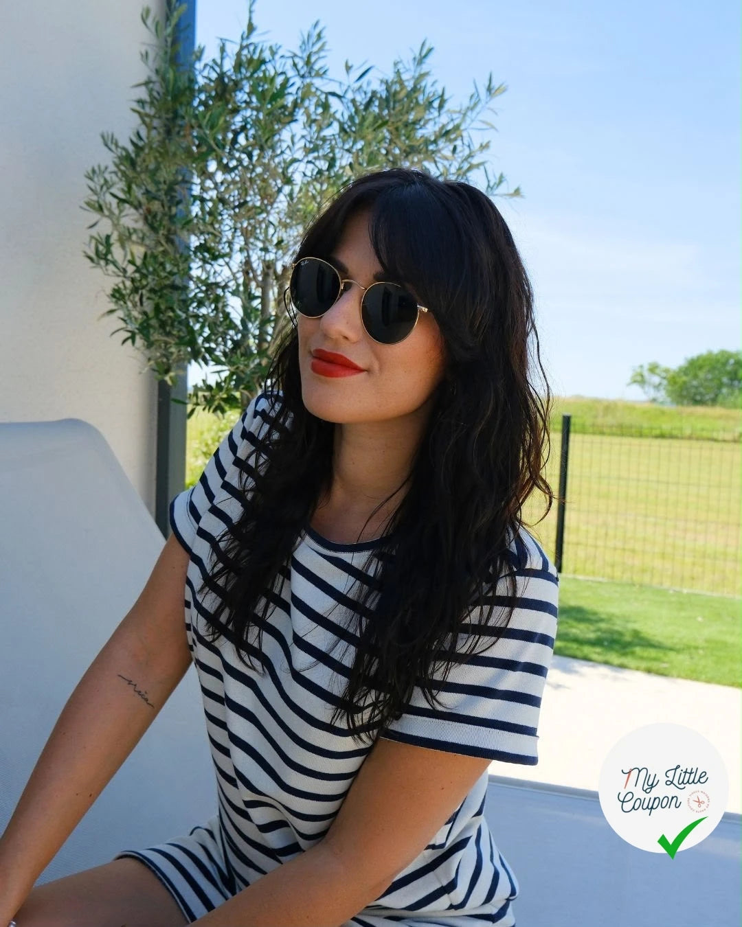 JERSEY MARINE SUR ÉCRU - My Little Coupon
