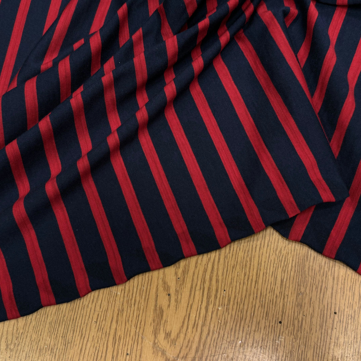JERSEY MARINIÈRE RAYURES BLEU MARINE ET ROUGE COTON STRETCH FABRICATION RÉGION DE TROYES 🇫🇷 - My Little Coupon
