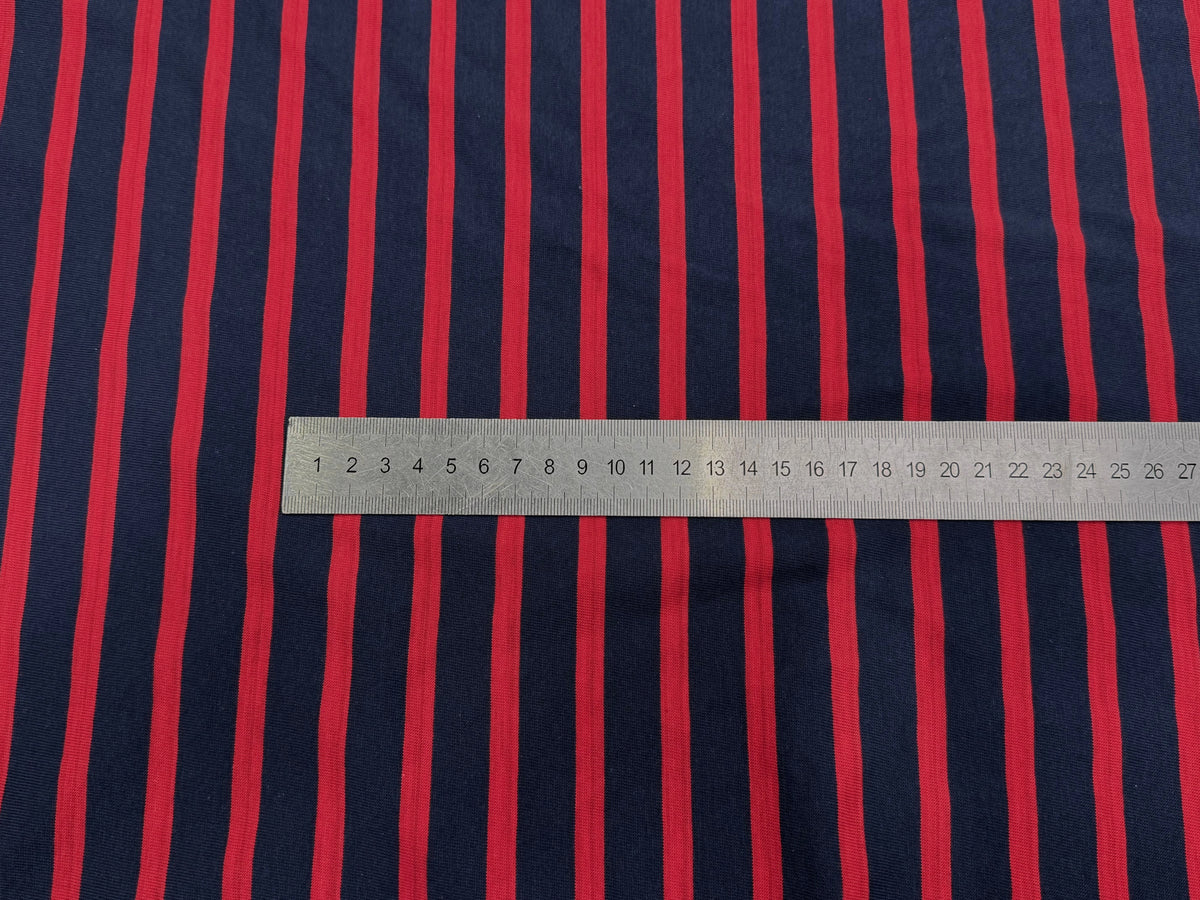 JERSEY MARINIÈRE RAYURES BLEU MARINE ET ROUGE COTON STRETCH FABRICATION RÉGION DE TROYES 🇫🇷 - My Little Coupon