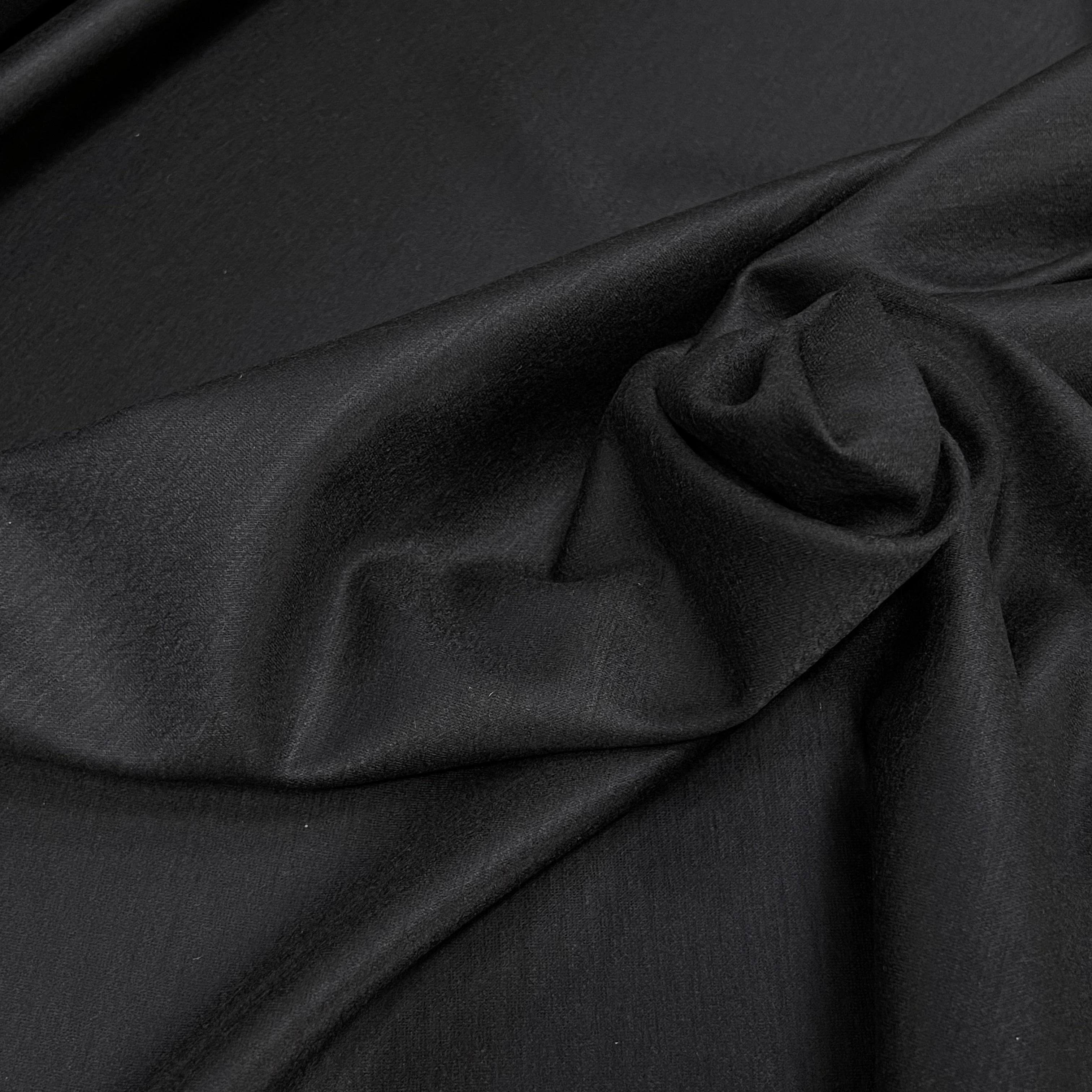 JERSEY MILANO DE LAINE GRATÉ ULTRA STRETCH NOIR 100% LAINE 145CM - My Little Coupon