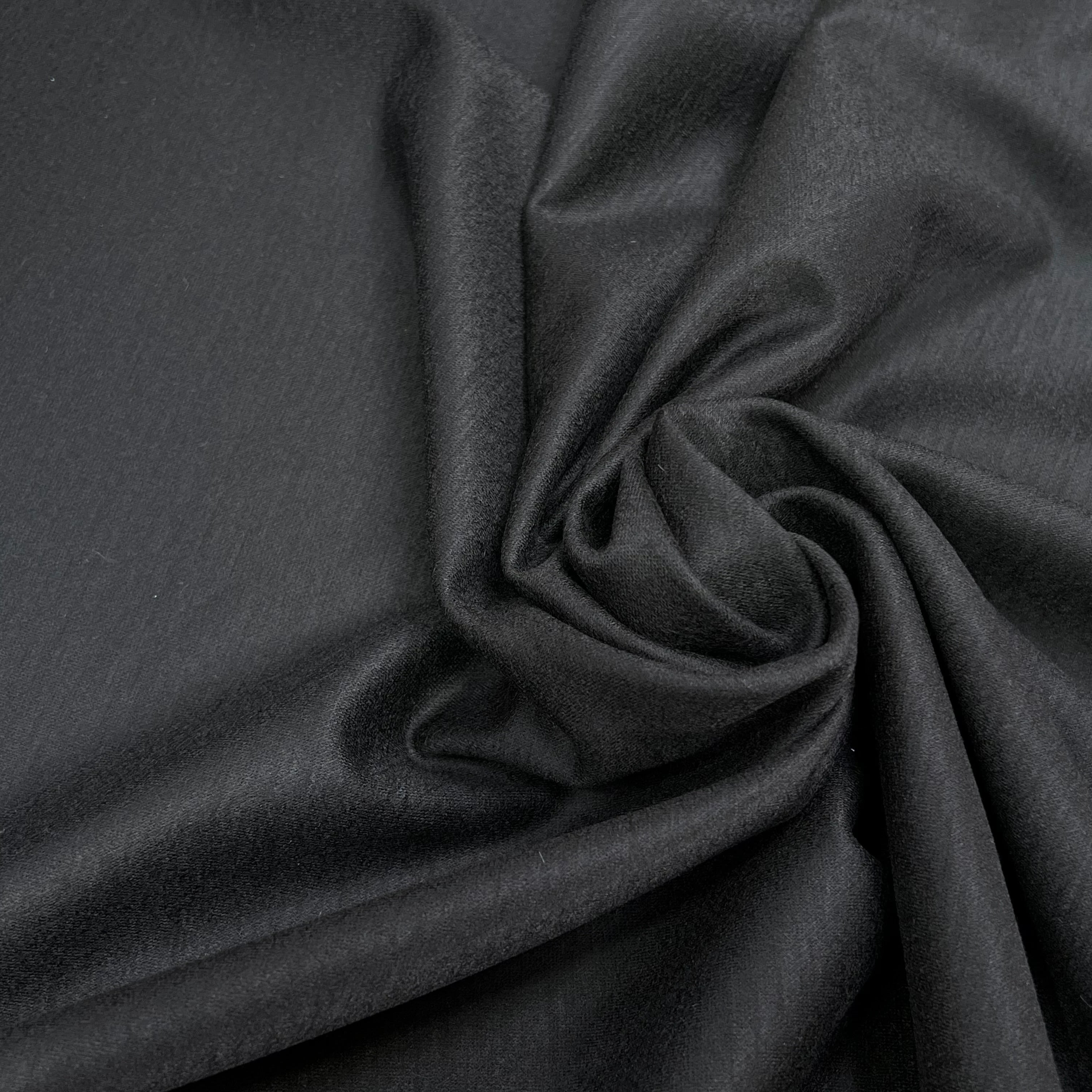 JERSEY MILANO DE LAINE GRATÉ ULTRA STRETCH NOIR 100% LAINE 145CM - My Little Coupon