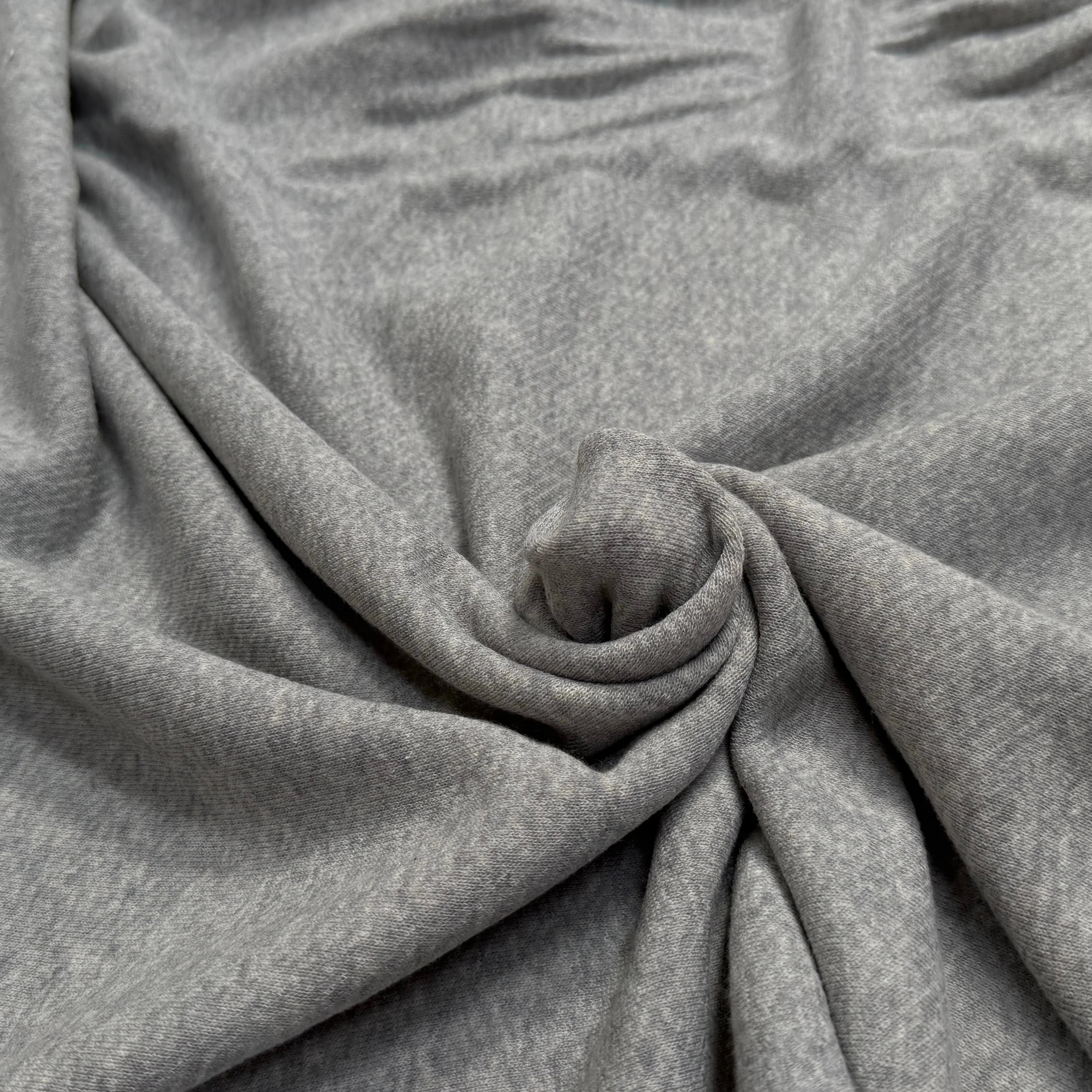JERSEY MOLLETON COTON SWEAT GRIS ÉCRU ULTRA STRETCH - My Little Coupon