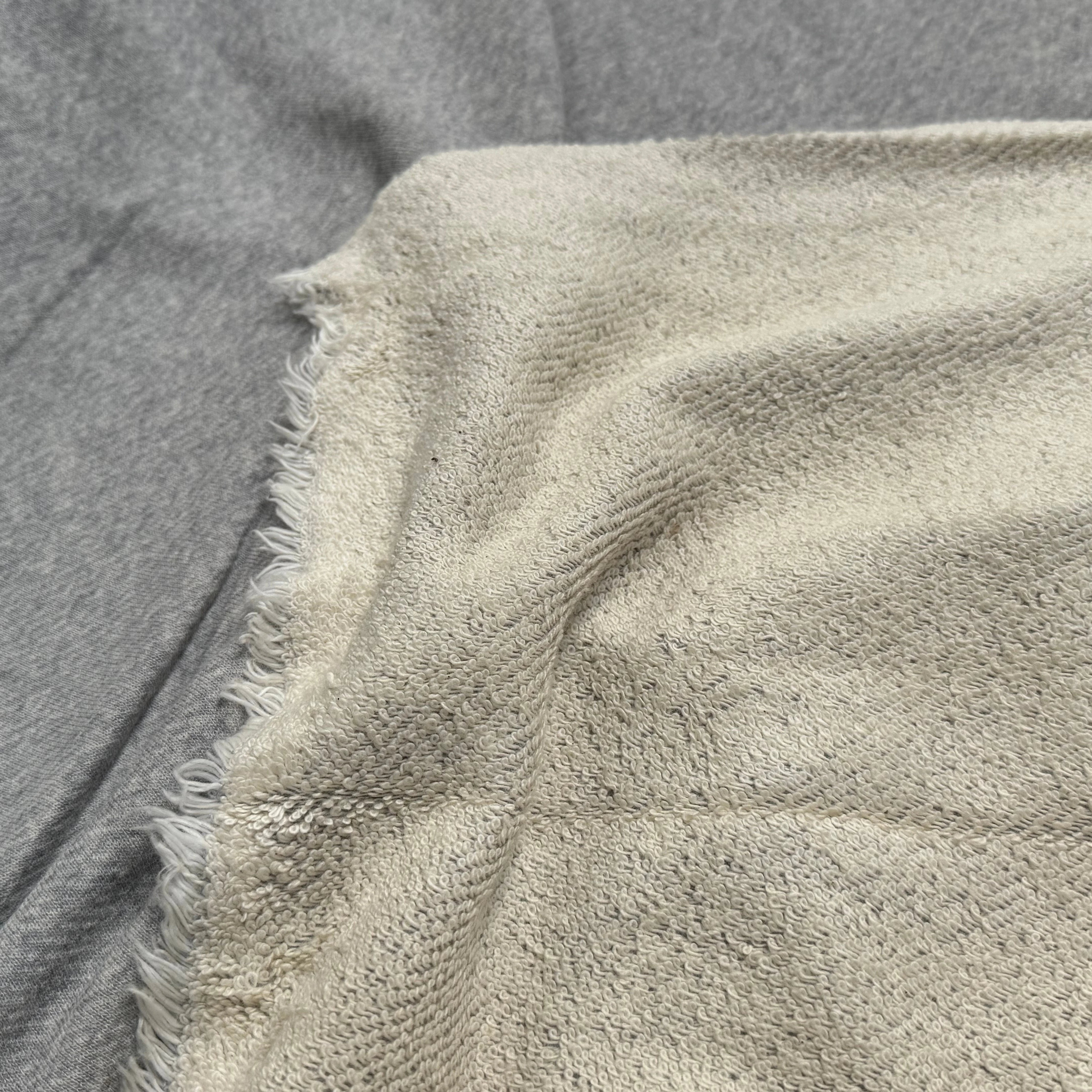 JERSEY MOLLETON COTON SWEAT GRIS ÉCRU ULTRA STRETCH - My Little Coupon