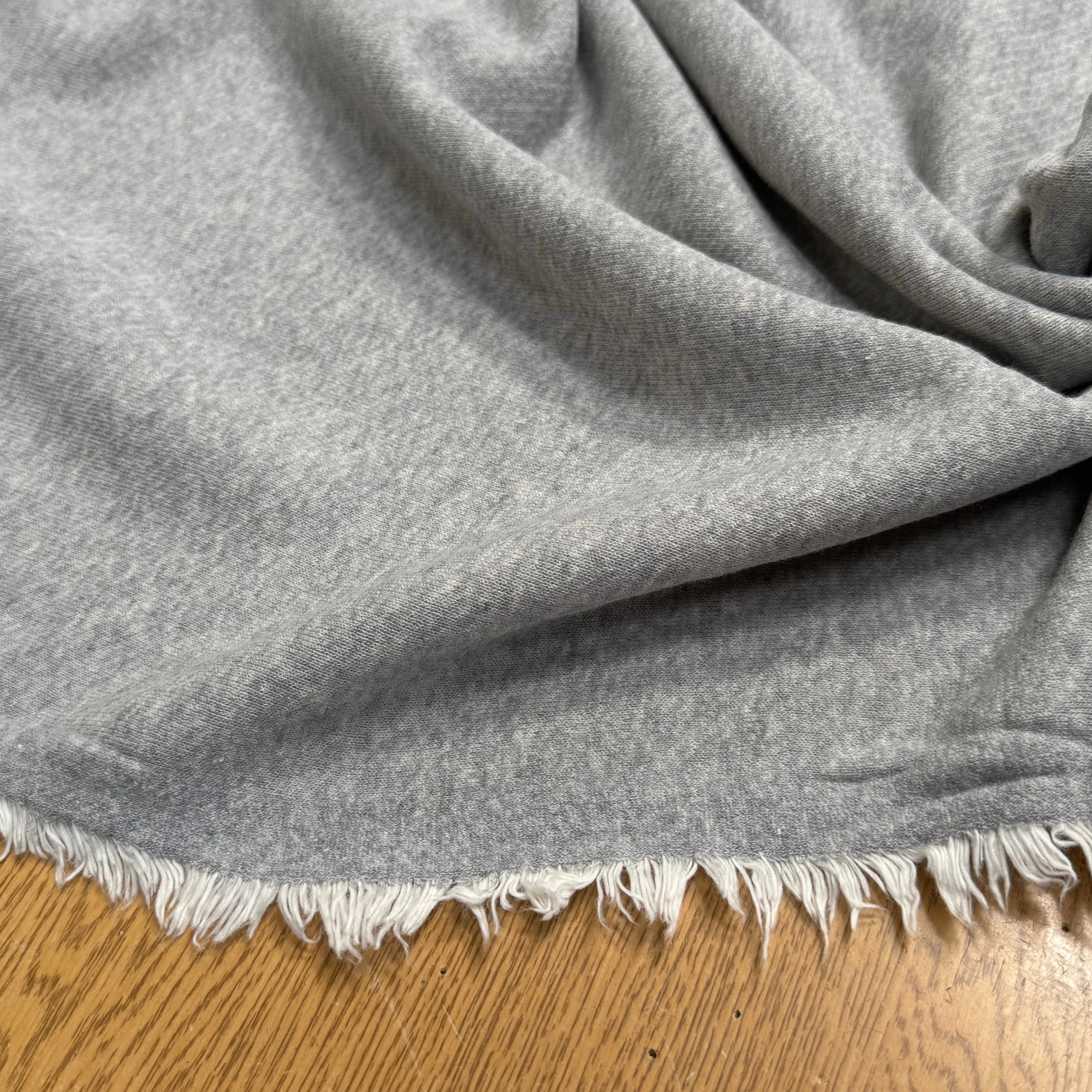 JERSEY MOLLETON COTON SWEAT GRIS ÉCRU ULTRA STRETCH - My Little Coupon