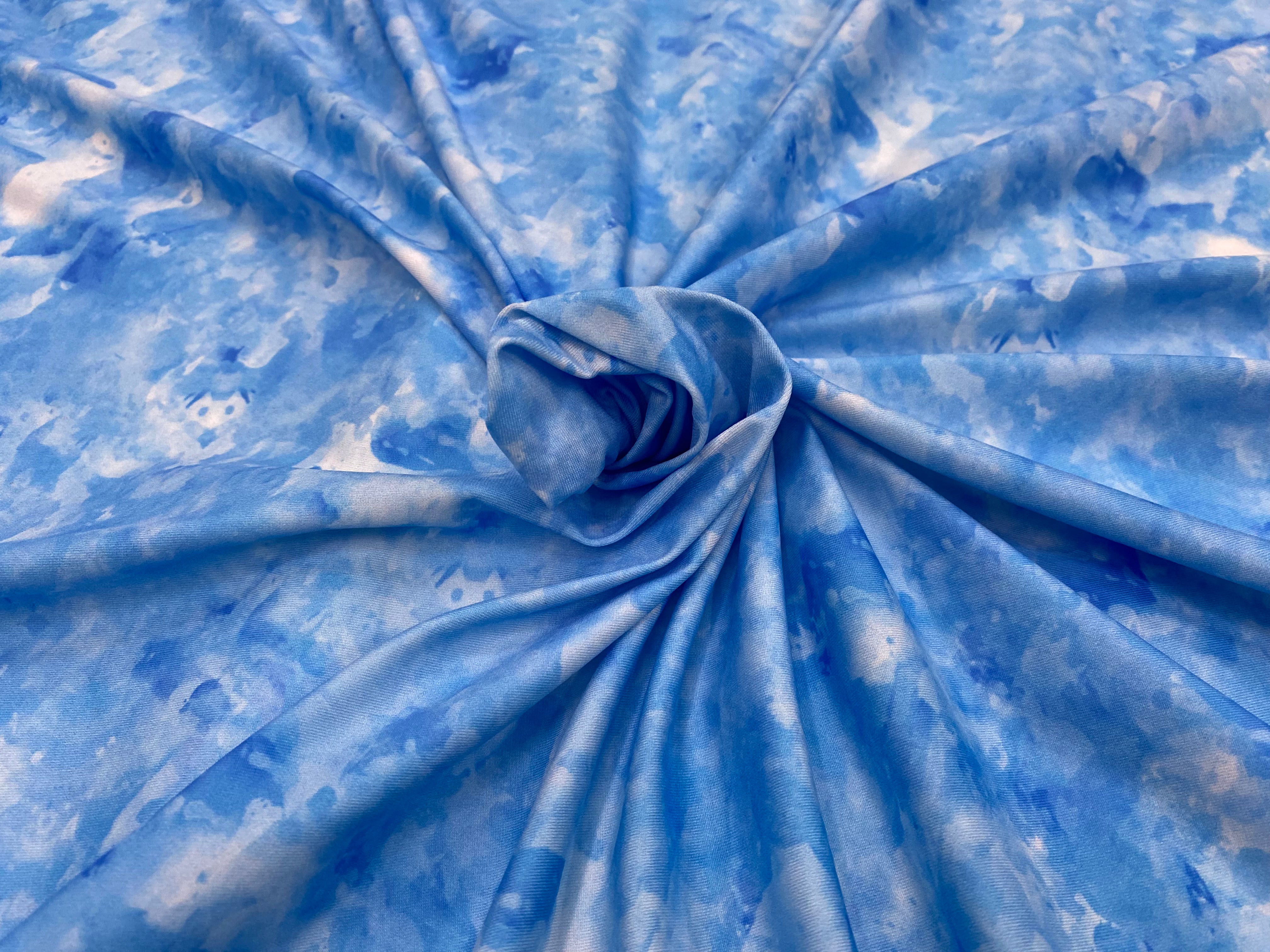 JERSEY NUAGE DE BLEU TOUCHER PEAU DE PECHE - My Little Coupon
