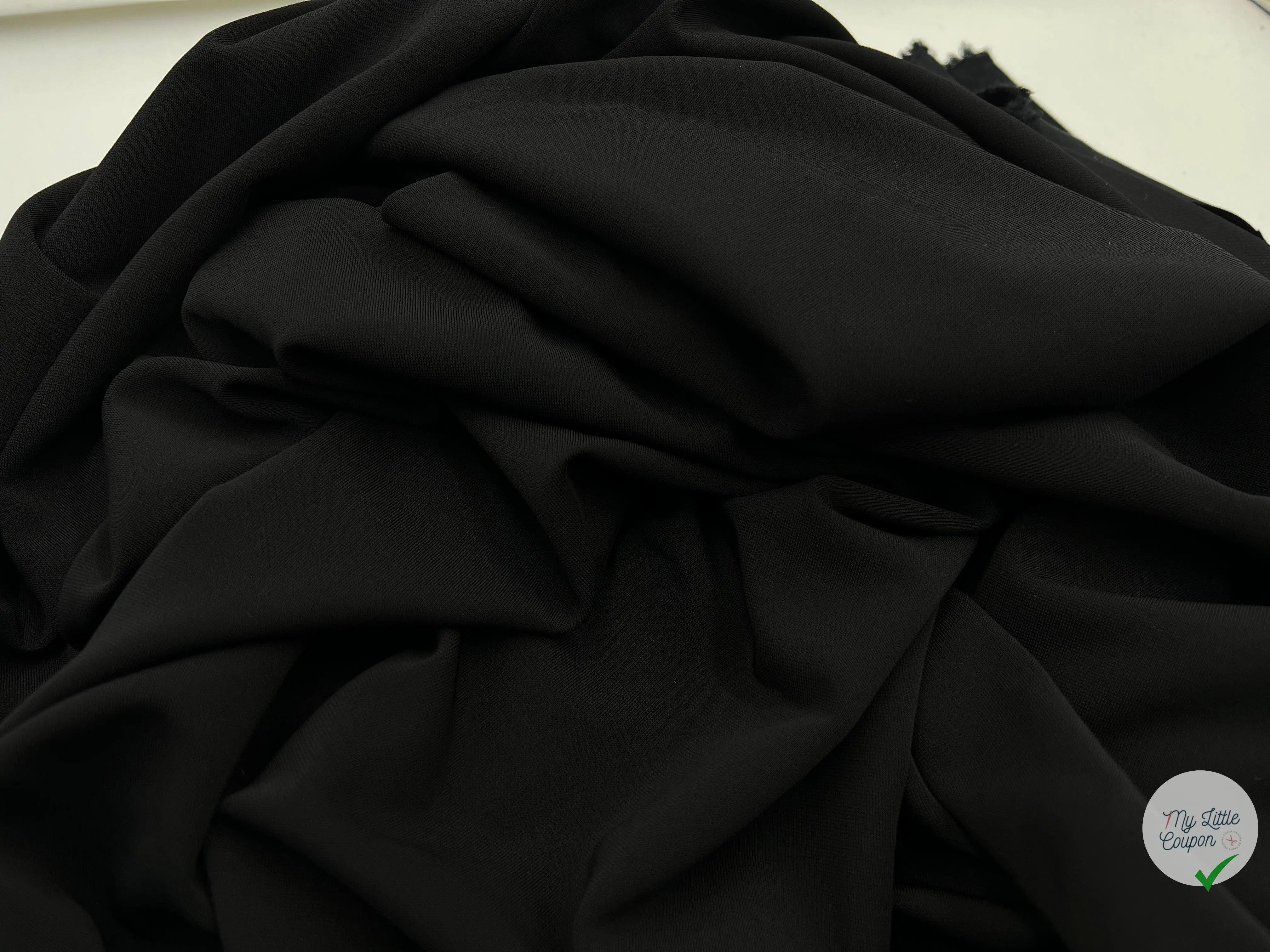 JERSEY ROBE STRETCH NOIR PROFOND - coupon de tissu de 3 mètres - My Little Coupon - tissu - coudre