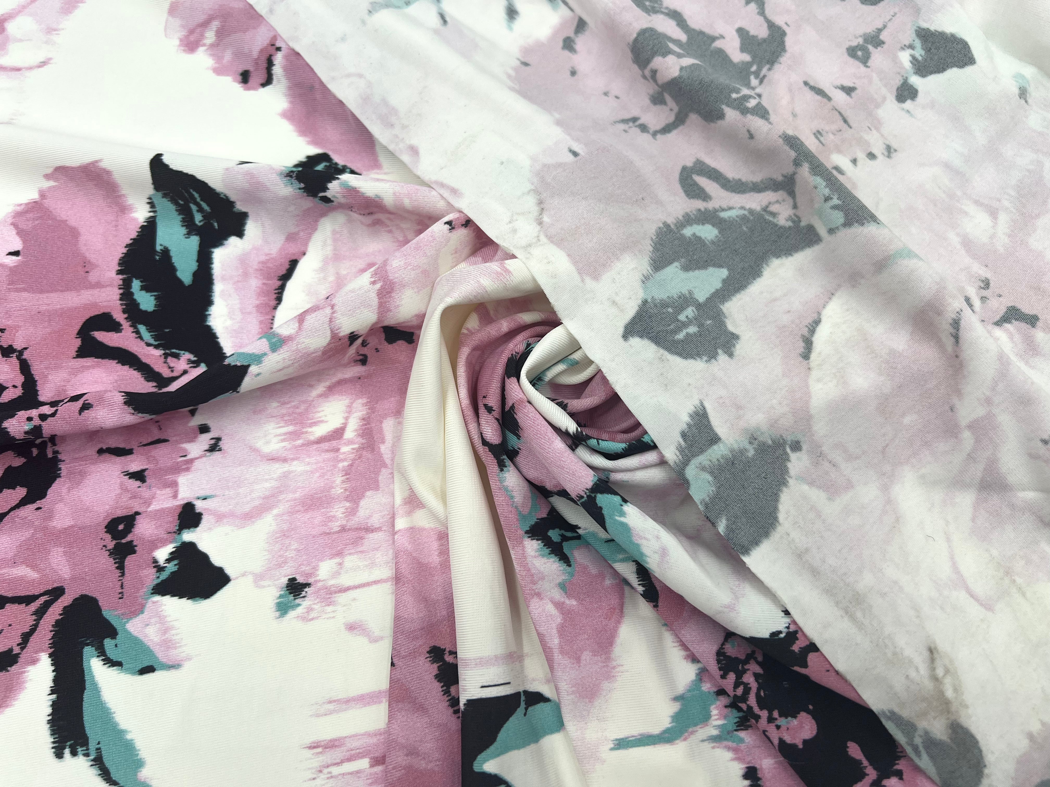JERSEY STRETCH VISCOSE FLEURS FONDUES MSO