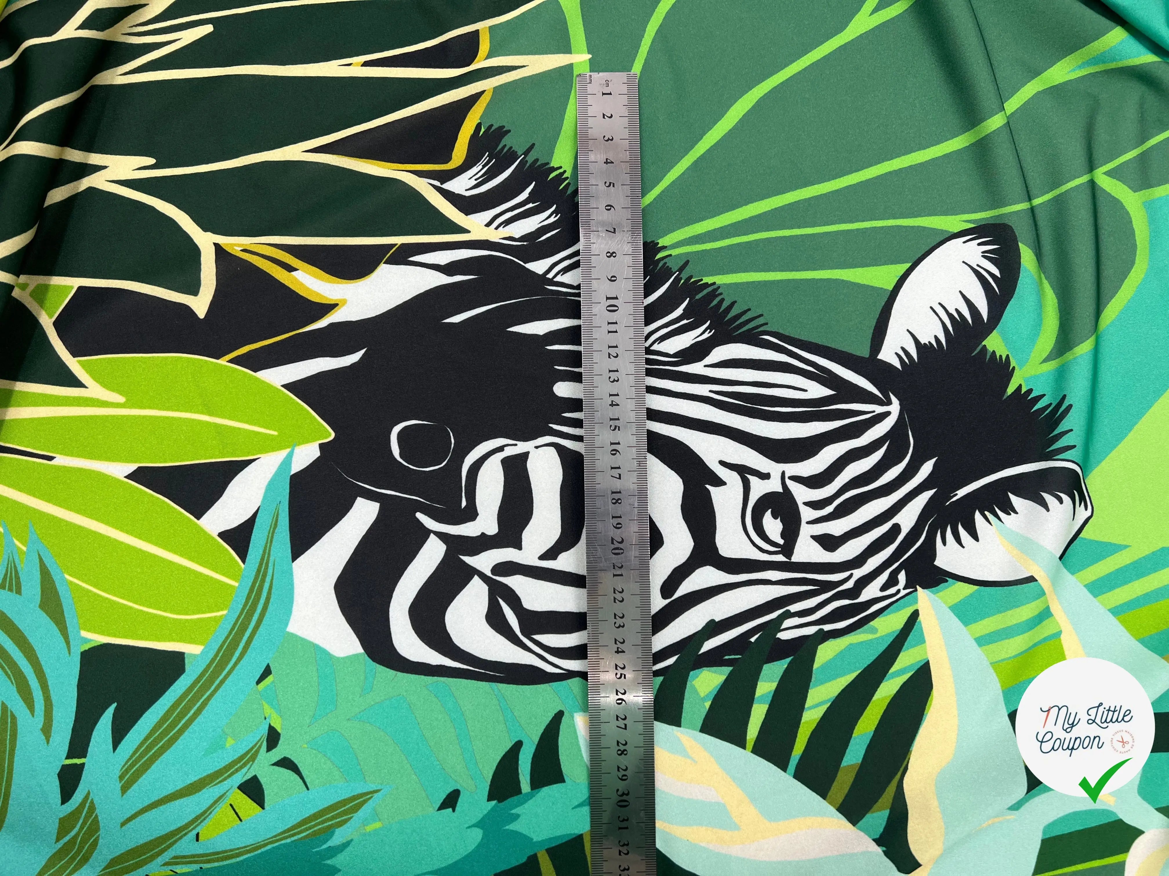 JERSEY STRETCH ZEBRA JUNGLE MOTIFS PLACÉS MSO