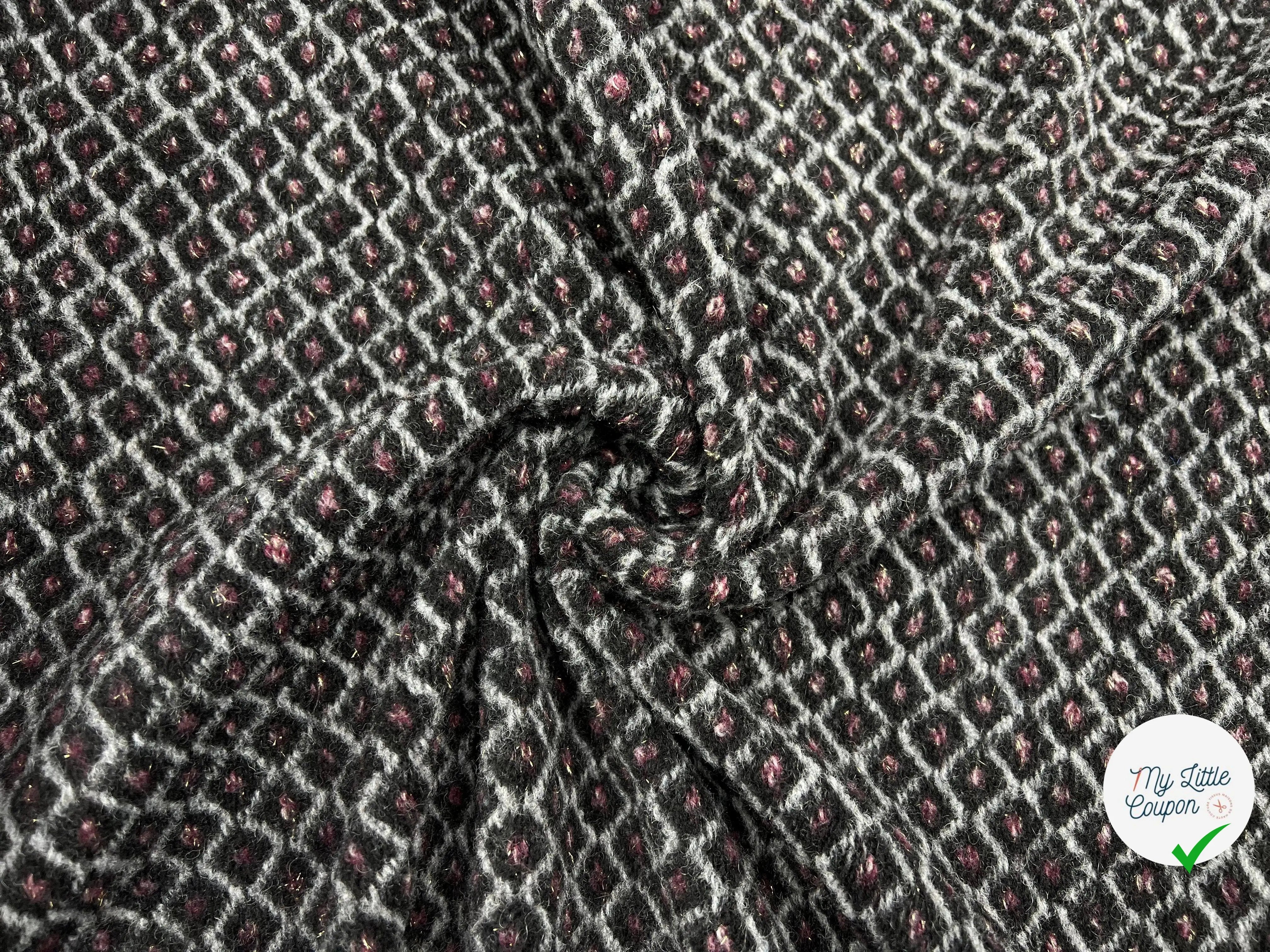 JERSEY TRICOT LOSANGES SCINTILLANTS - My Little Coupon - tissu - coudre