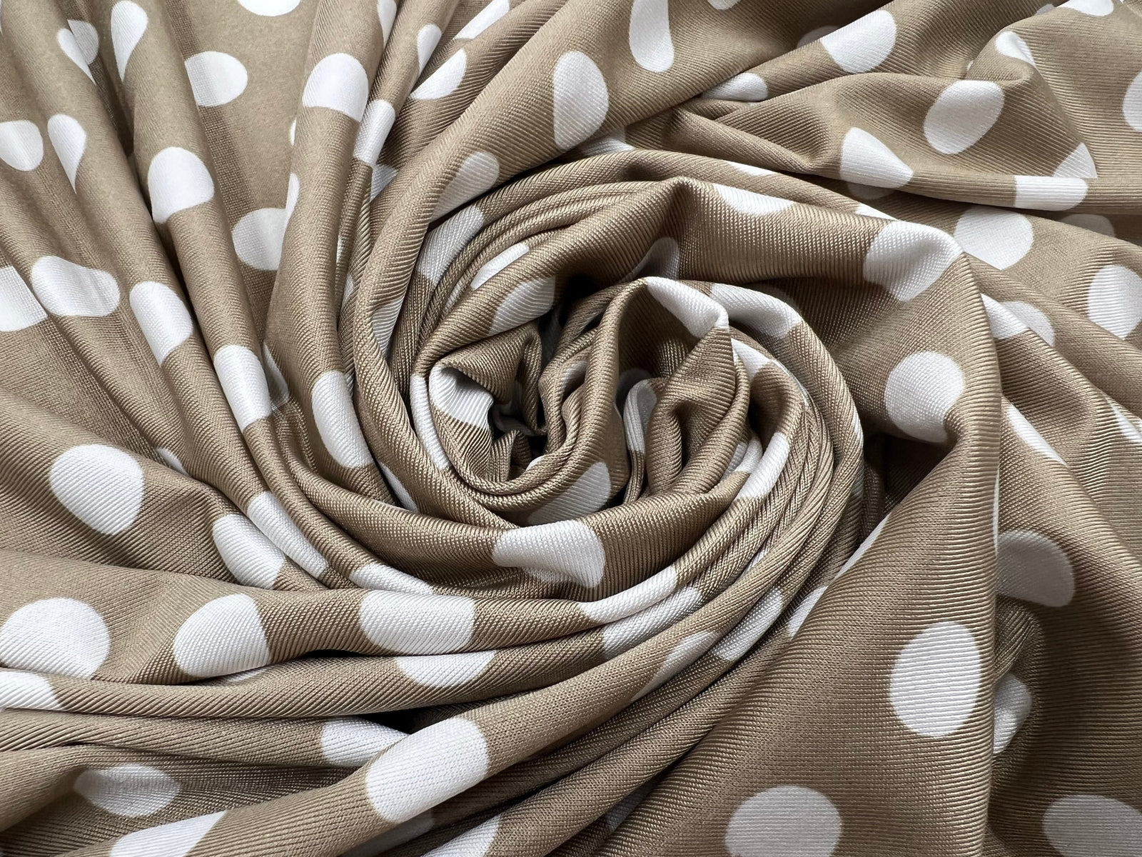 JERSEY VENEZIA TAUPE POIS BLANC 1CM MLC INTERN