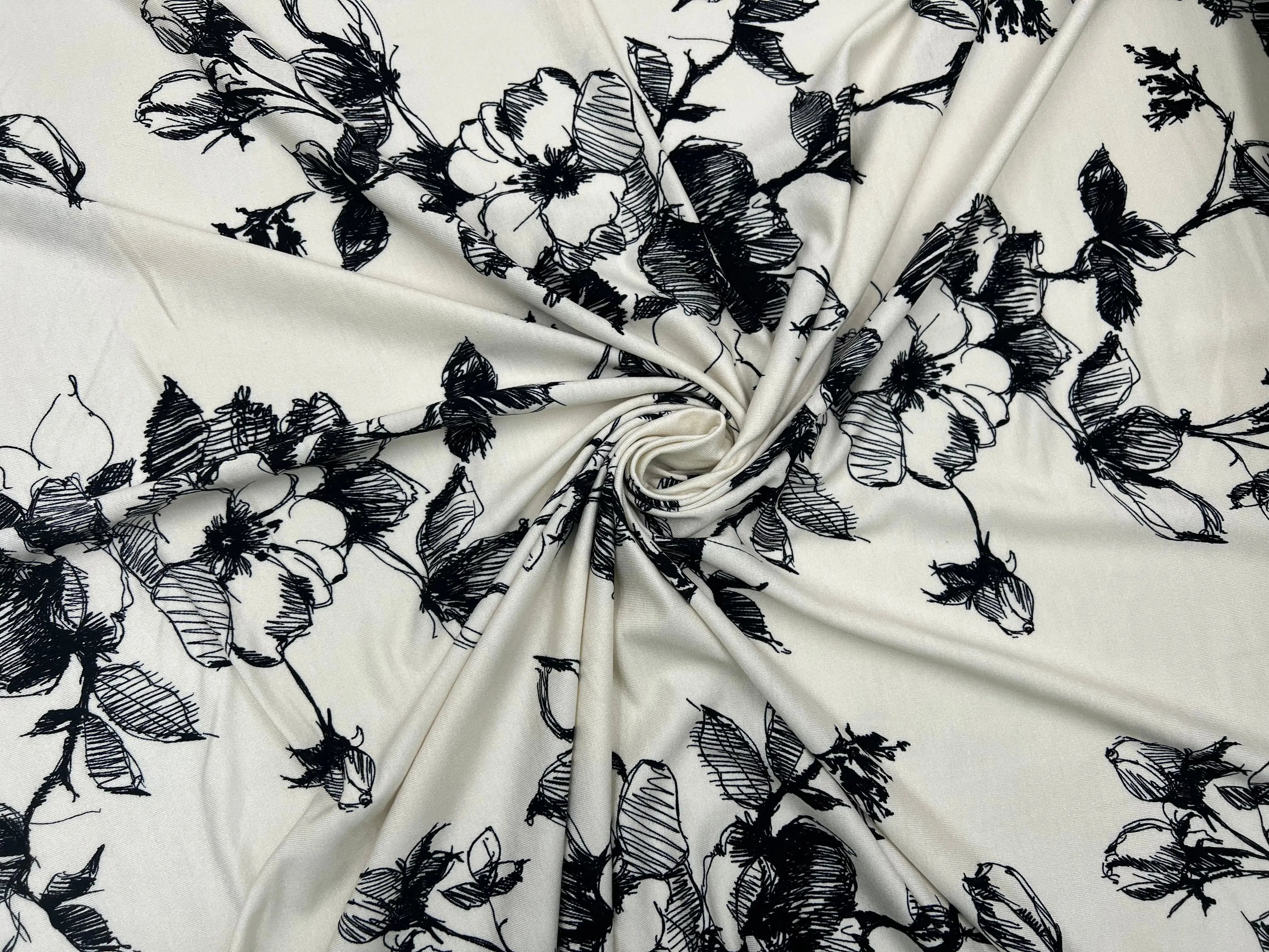 JERSEY VISCOSE ÉLASTHANNE FLEUR D'ESQUISSE MSO
