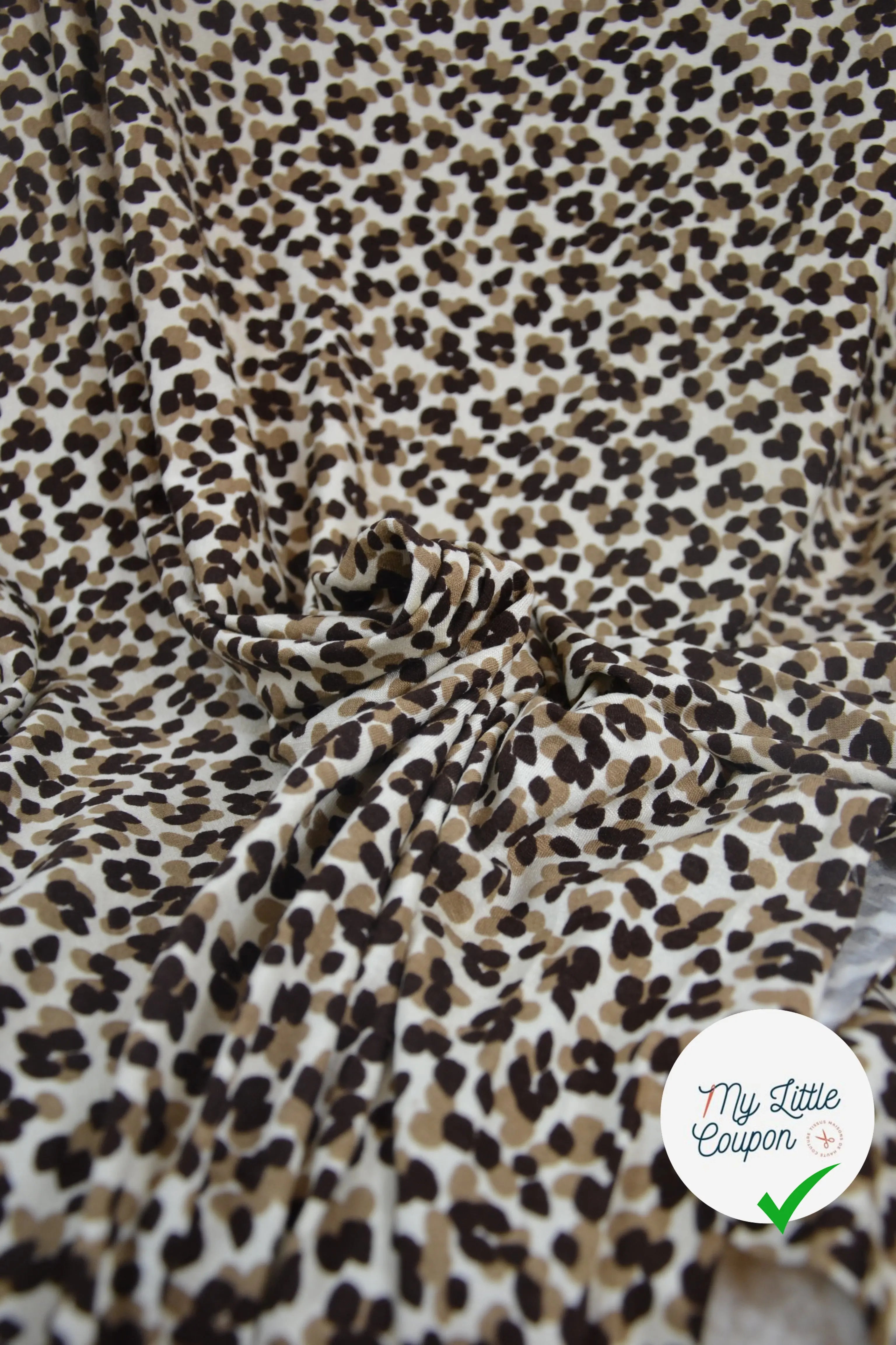JERSEY VISCOSE FLEURS AU CARAMEL & BEURRE SALÉ MLC INTERN