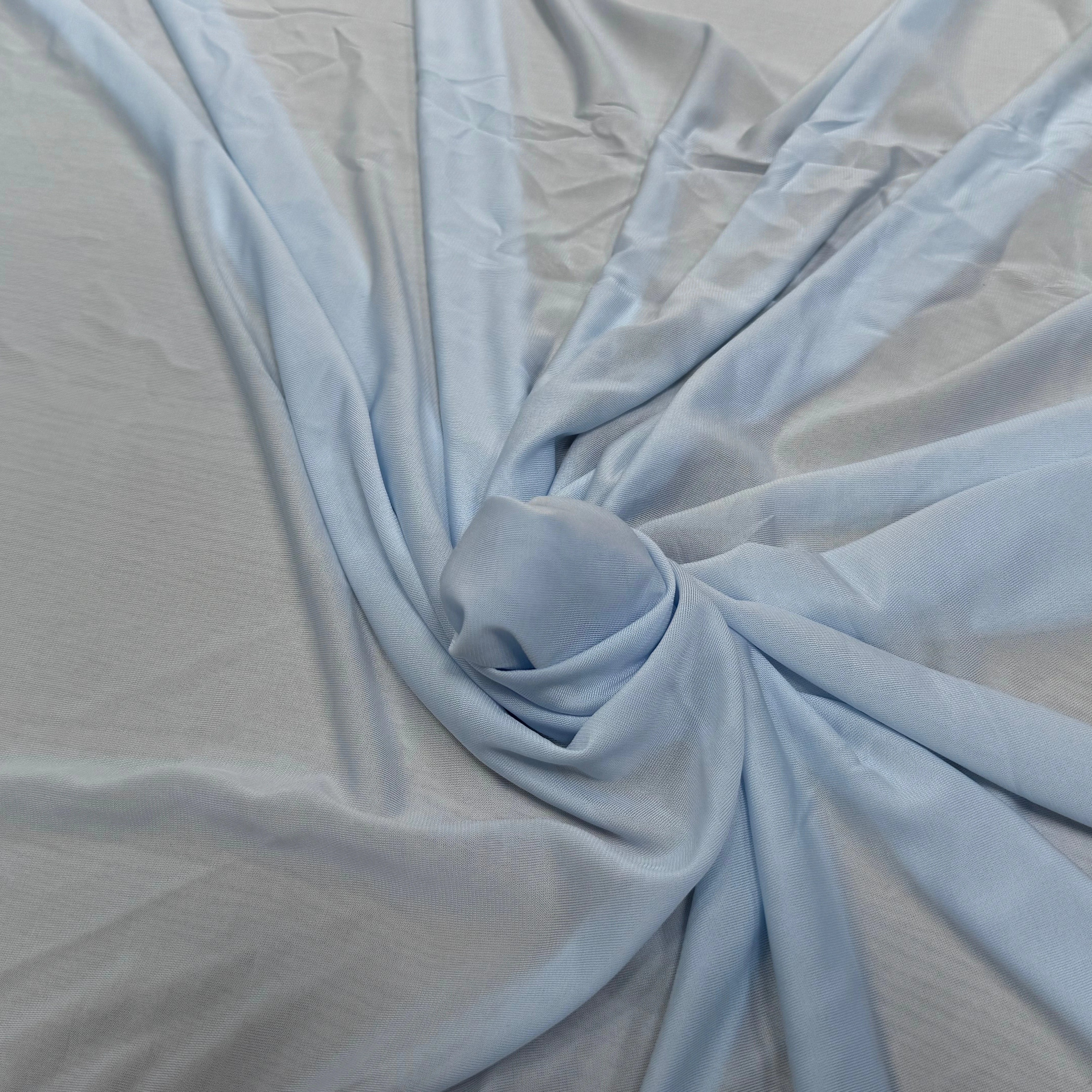 JERSEY VISCOSE FLUIDE ULTRA STRETCH BLEU CIEL - My Little Coupon
