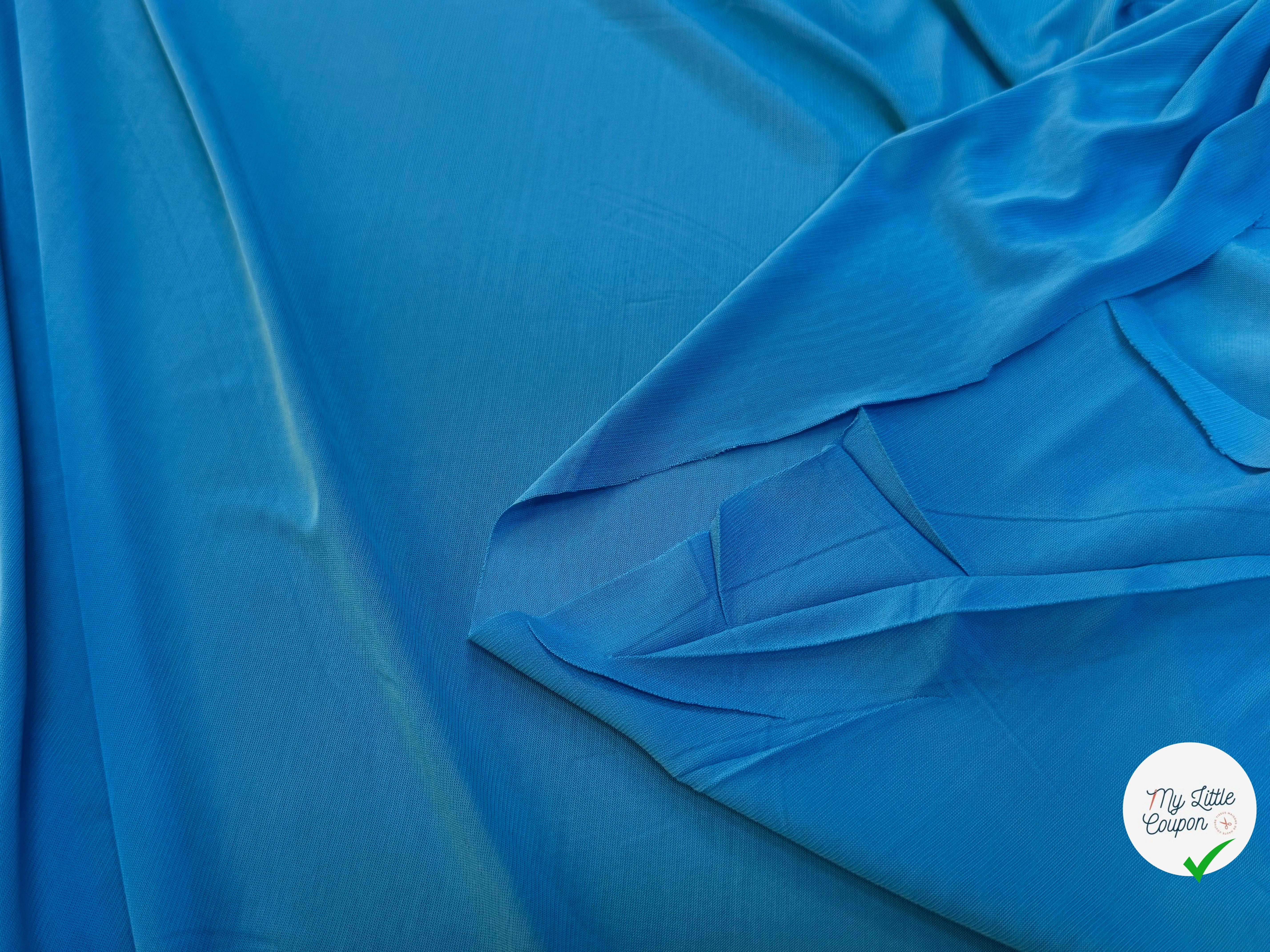 JERSEY VISCOSE FLUIDE ULTRA STRETCH BLUE - My Little Coupon
