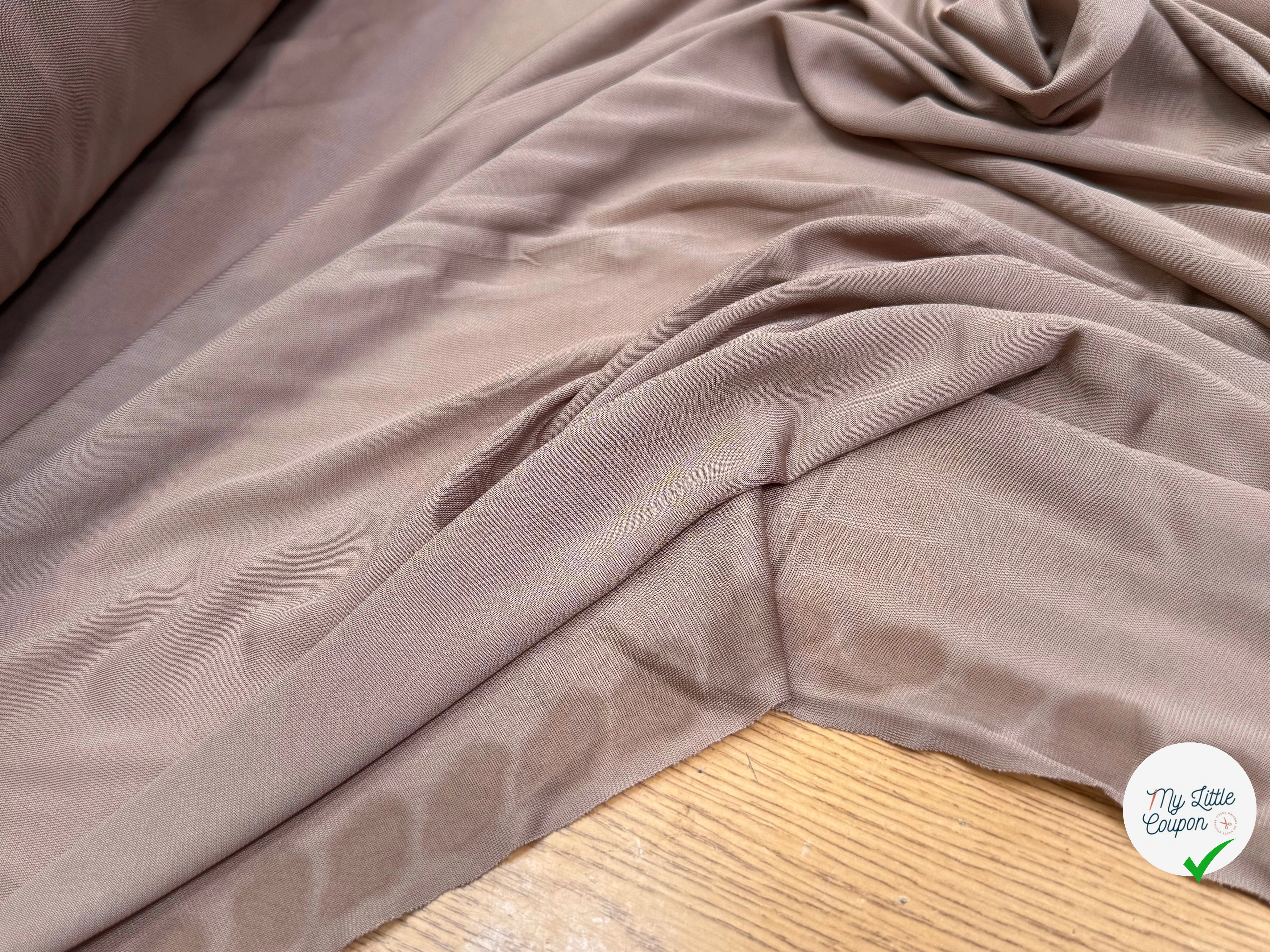 JERSEY VISCOSE FLUIDE ULTRA STRETCH CAFÉ AU LAIT - My Little Coupon