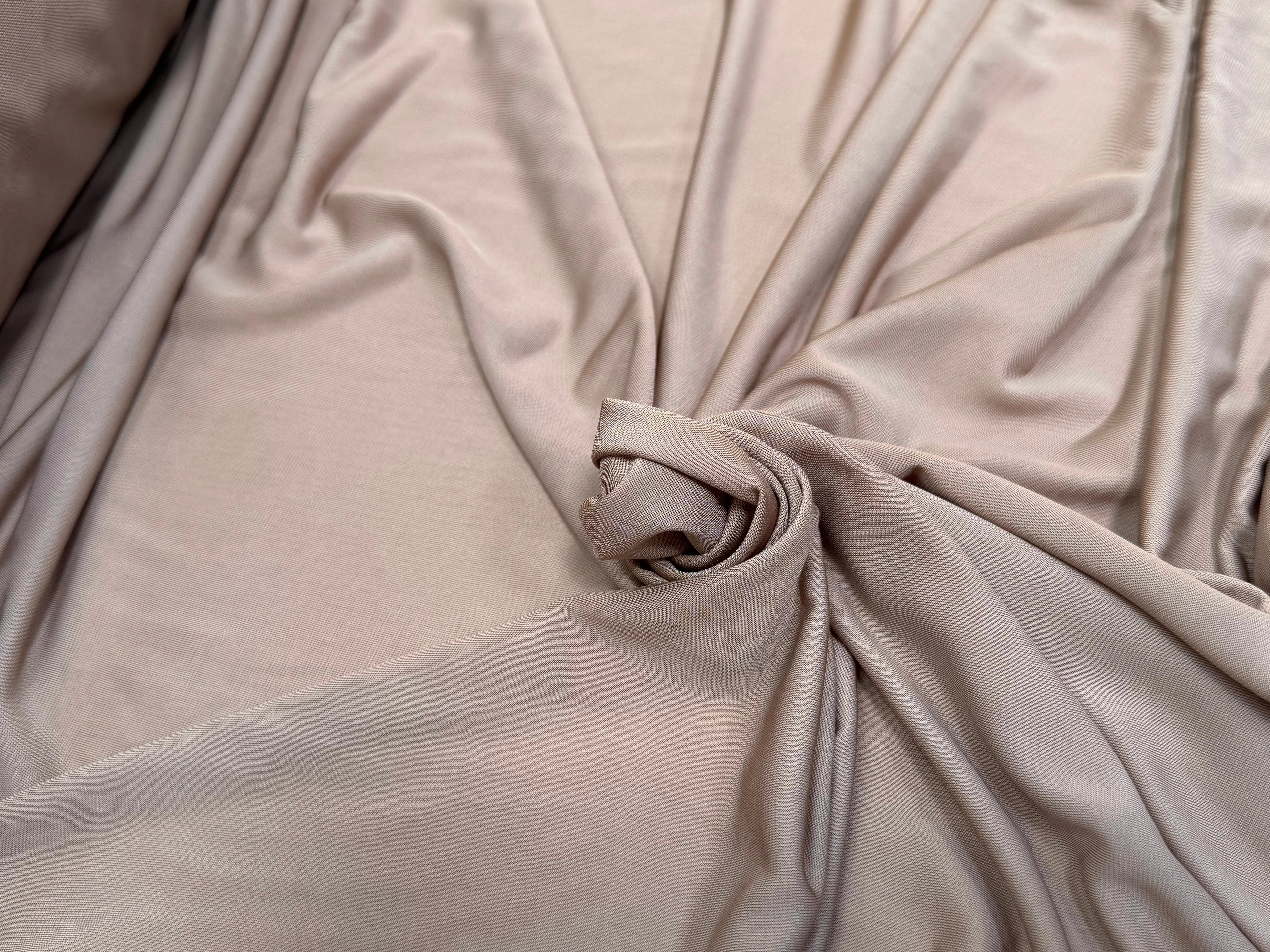 JERSEY VISCOSE FLUIDE ULTRA STRETCH CAFÉ AU LAIT - My Little Coupon