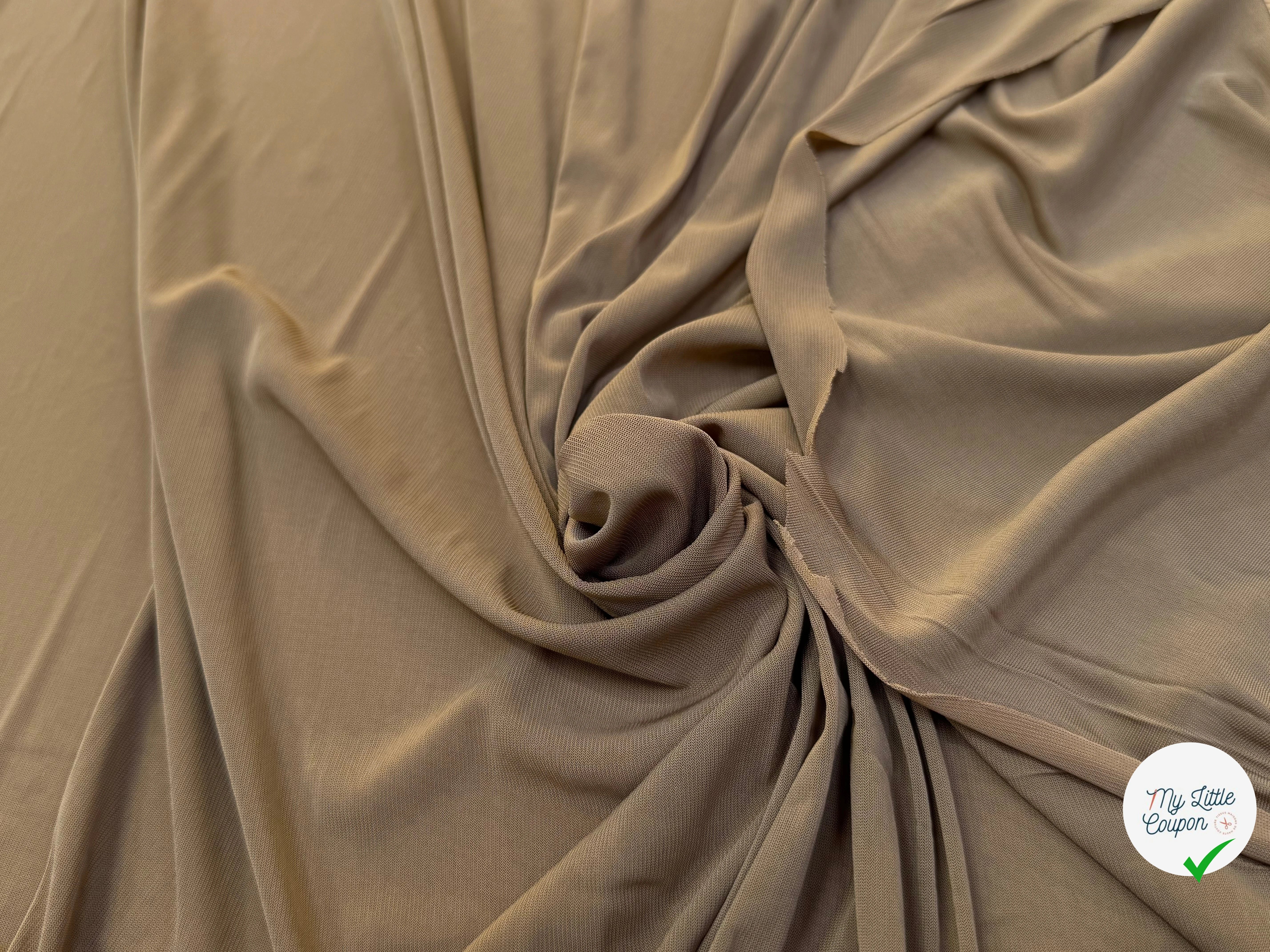 JERSEY VISCOSE FLUIDE ULTRA STRETCH CAMEL - My Little Coupon