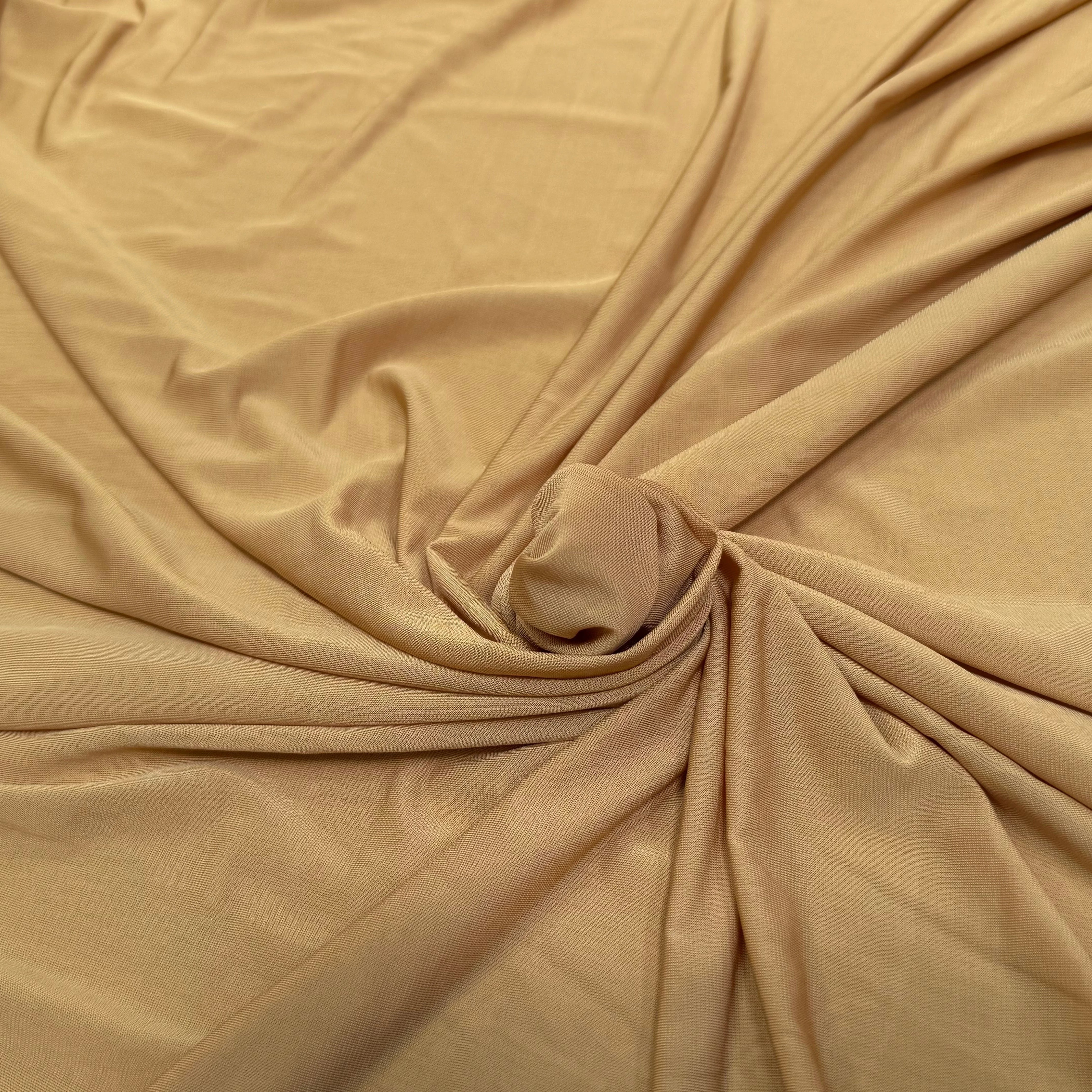 JERSEY VISCOSE FLUIDE ULTRA STRETCH CARAMEL - My Little Coupon
