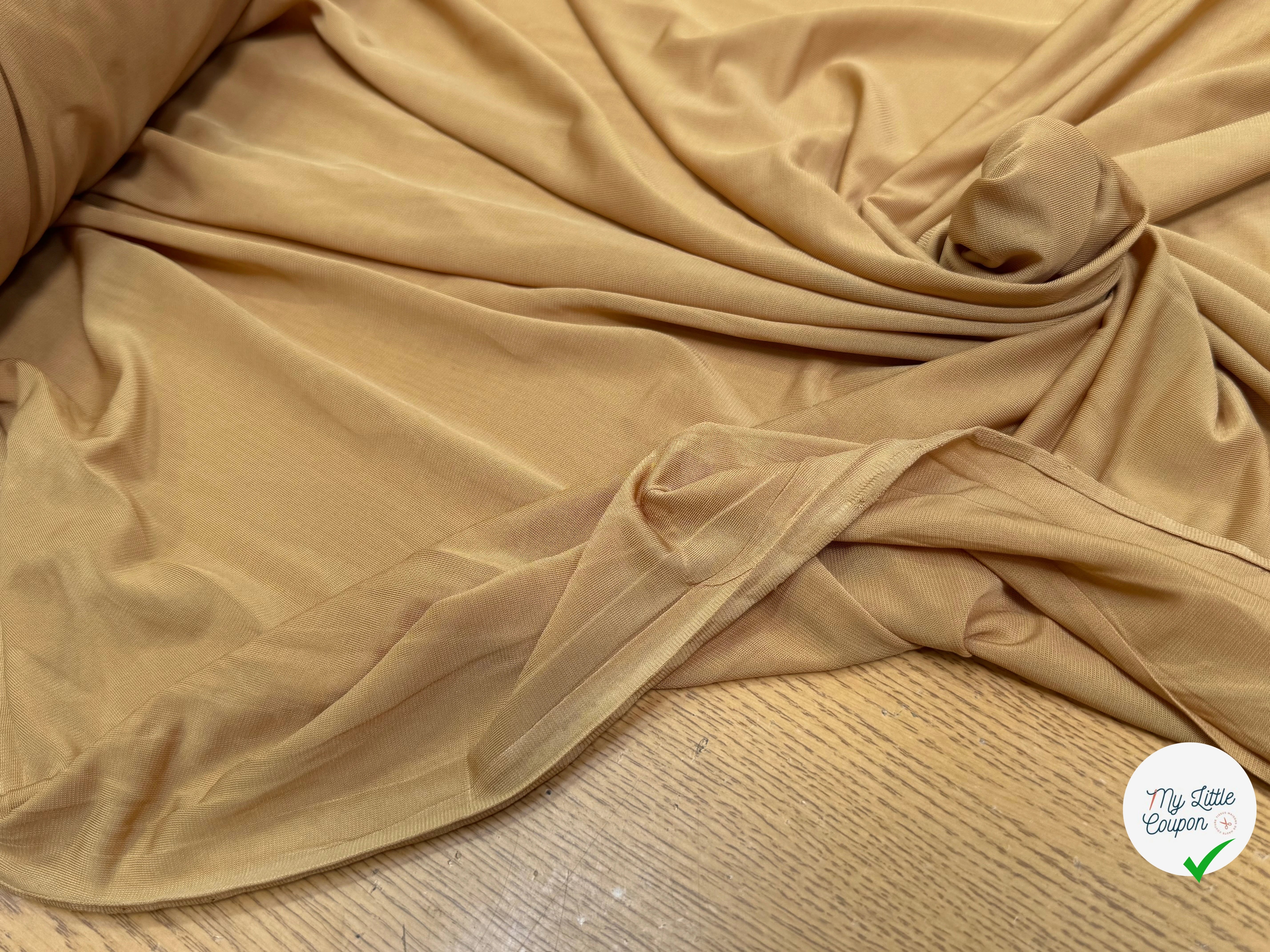 JERSEY VISCOSE FLUIDE ULTRA STRETCH CARAMEL - My Little Coupon