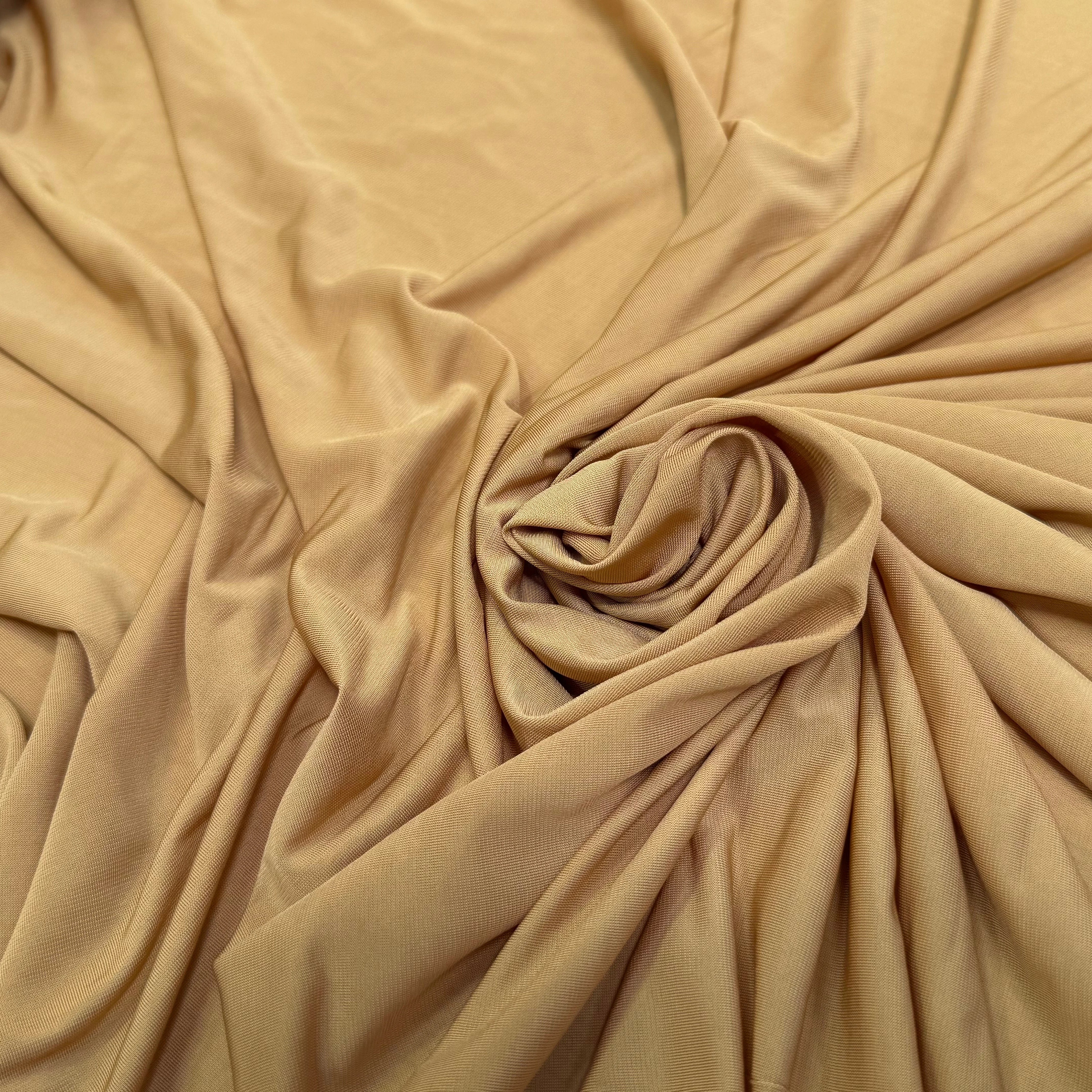 JERSEY VISCOSE FLUIDE ULTRA STRETCH CARAMEL - My Little Coupon