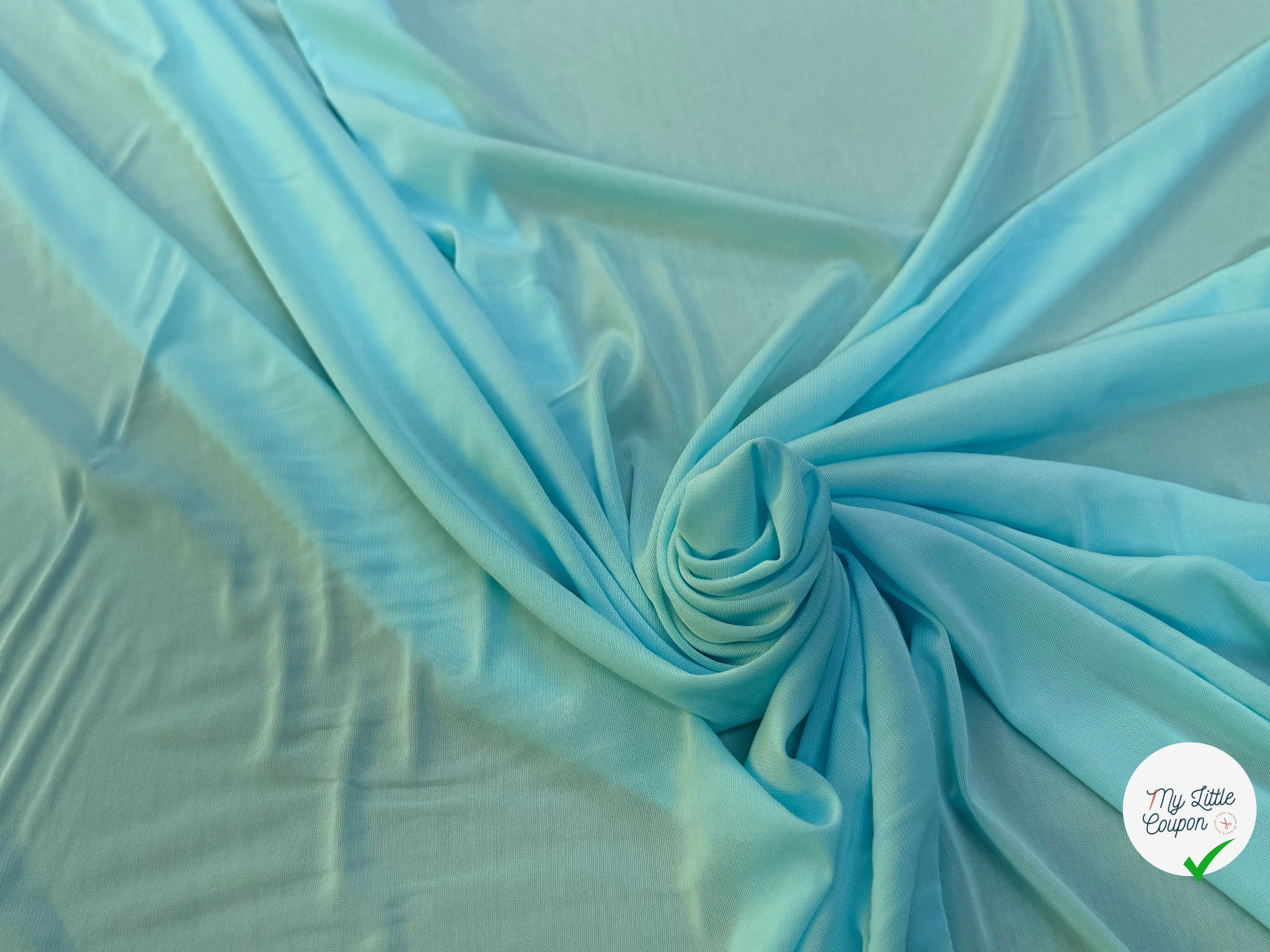 JERSEY VISCOSE FLUIDE ULTRA STRETCH ET FIN TEAL - My Little Coupon