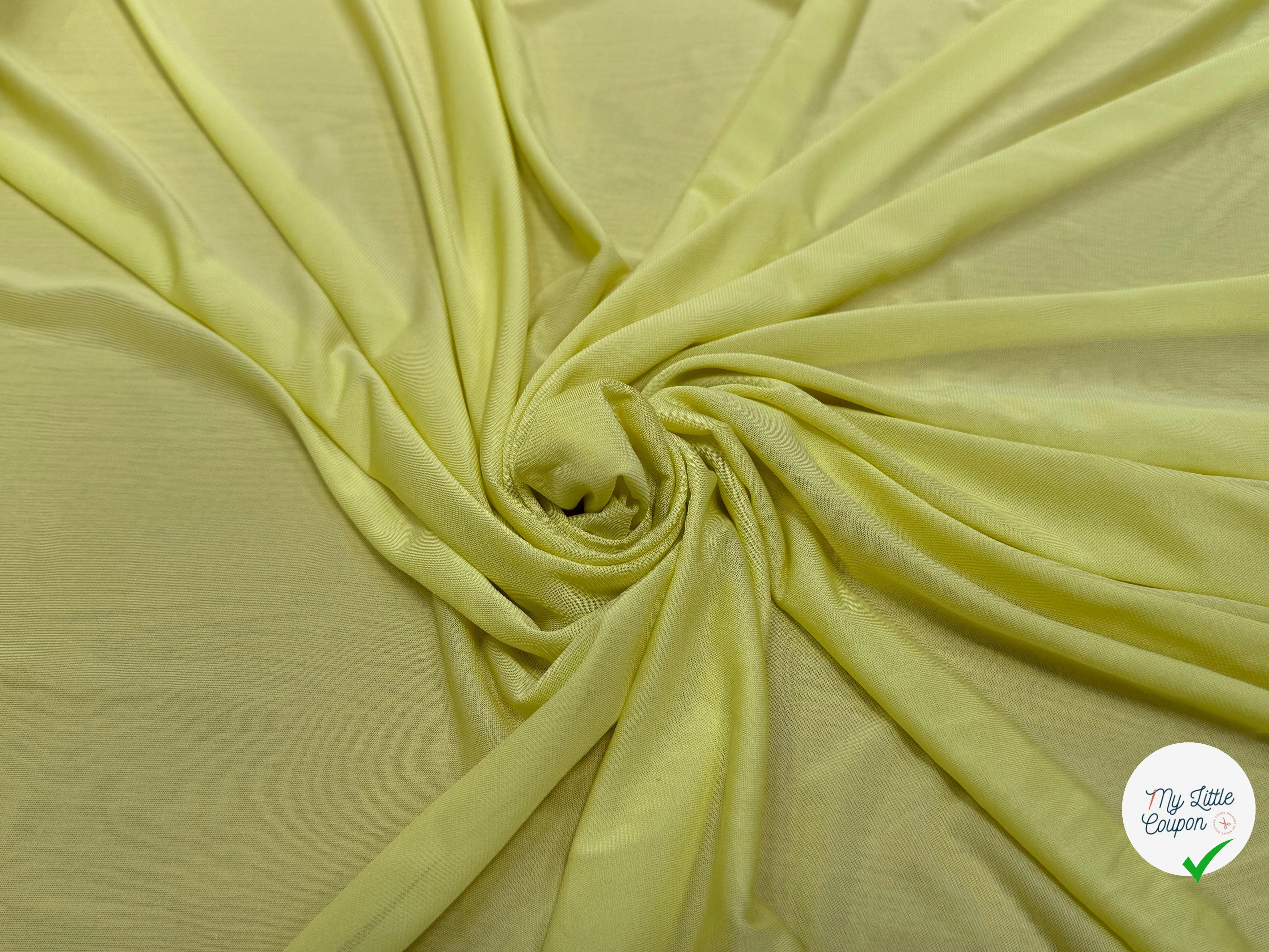 JERSEY VISCOSE FLUIDE ULTRA STRETCH JAUNE CITRON - My Little Coupon