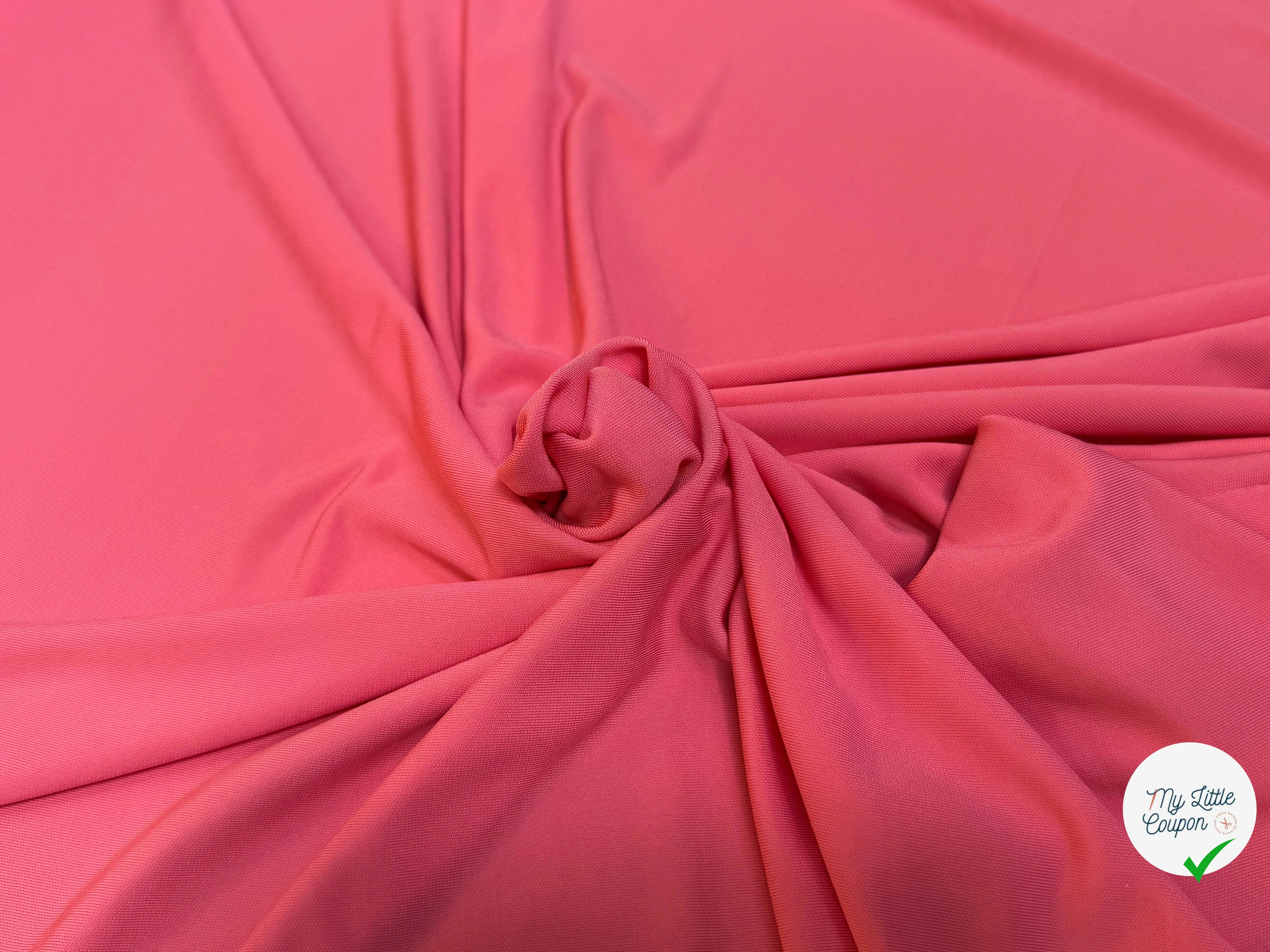 JERSEY VISCOSE FLUIDE ULTRA STRETCH ROSE BON-BON - My Little Coupon