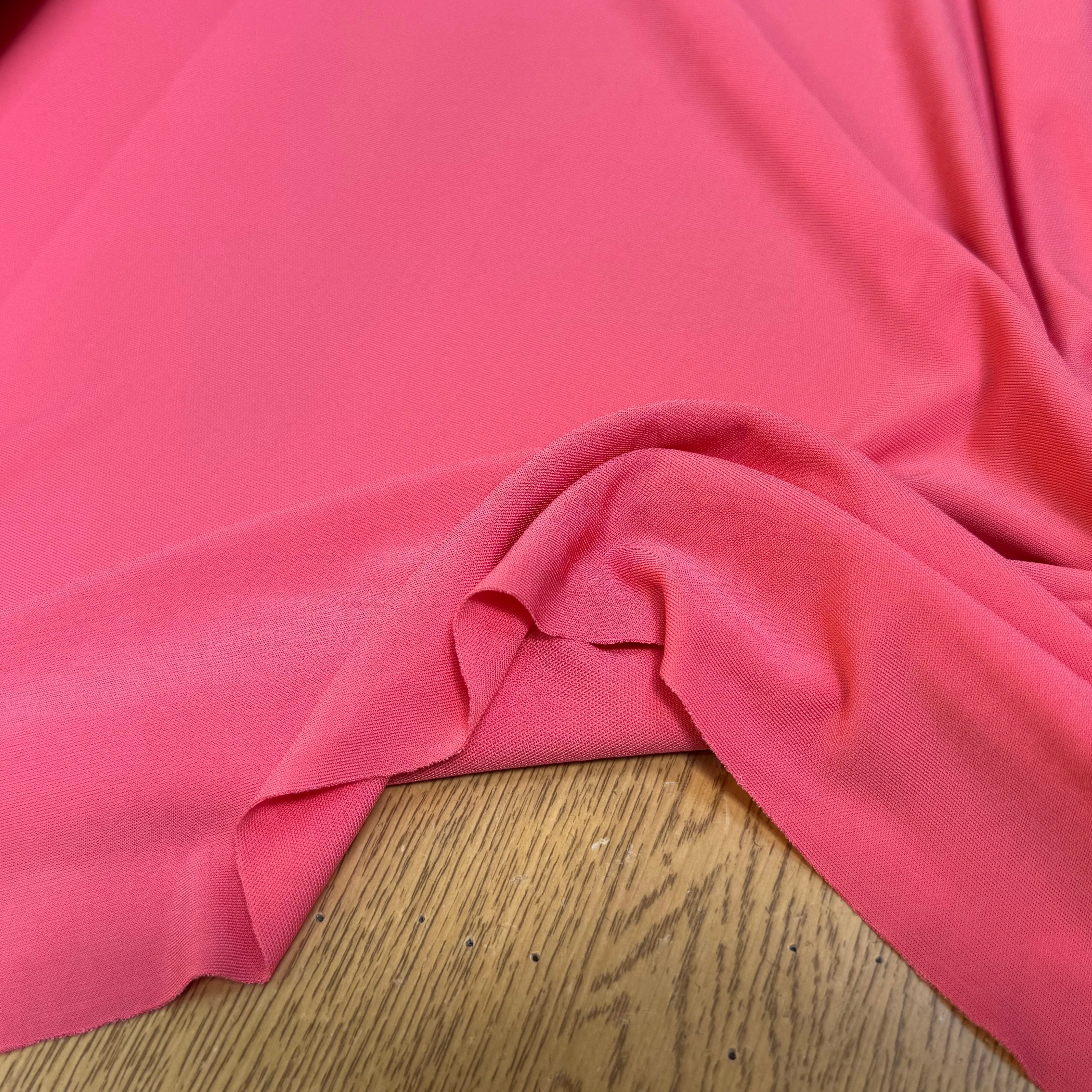 JERSEY VISCOSE FLUIDE ULTRA STRETCH ROSE BON-BON - My Little Coupon