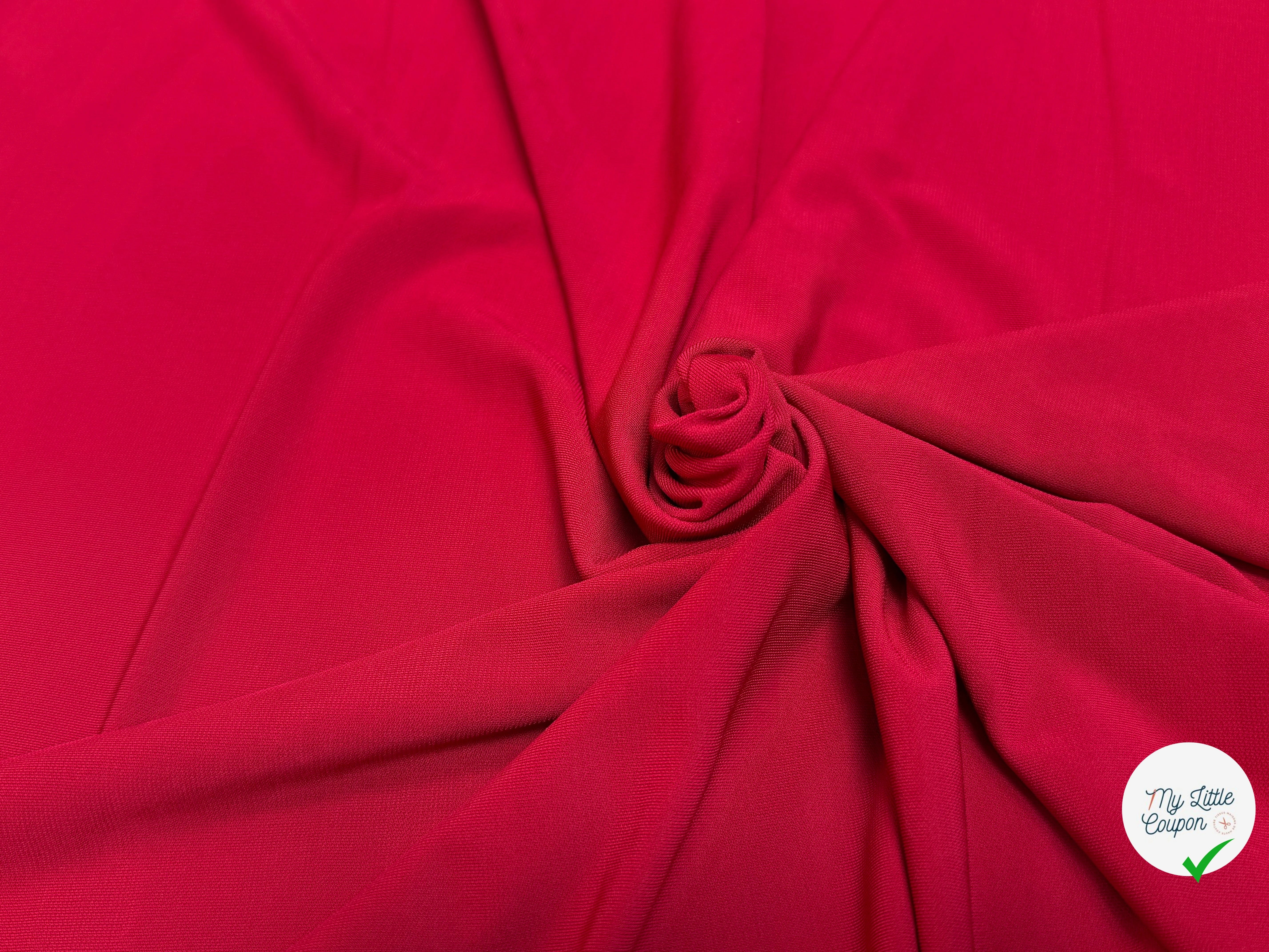 JERSEY VISCOSE FLUIDE ULTRA STRETCH RUBY ROUGE - My Little Coupon