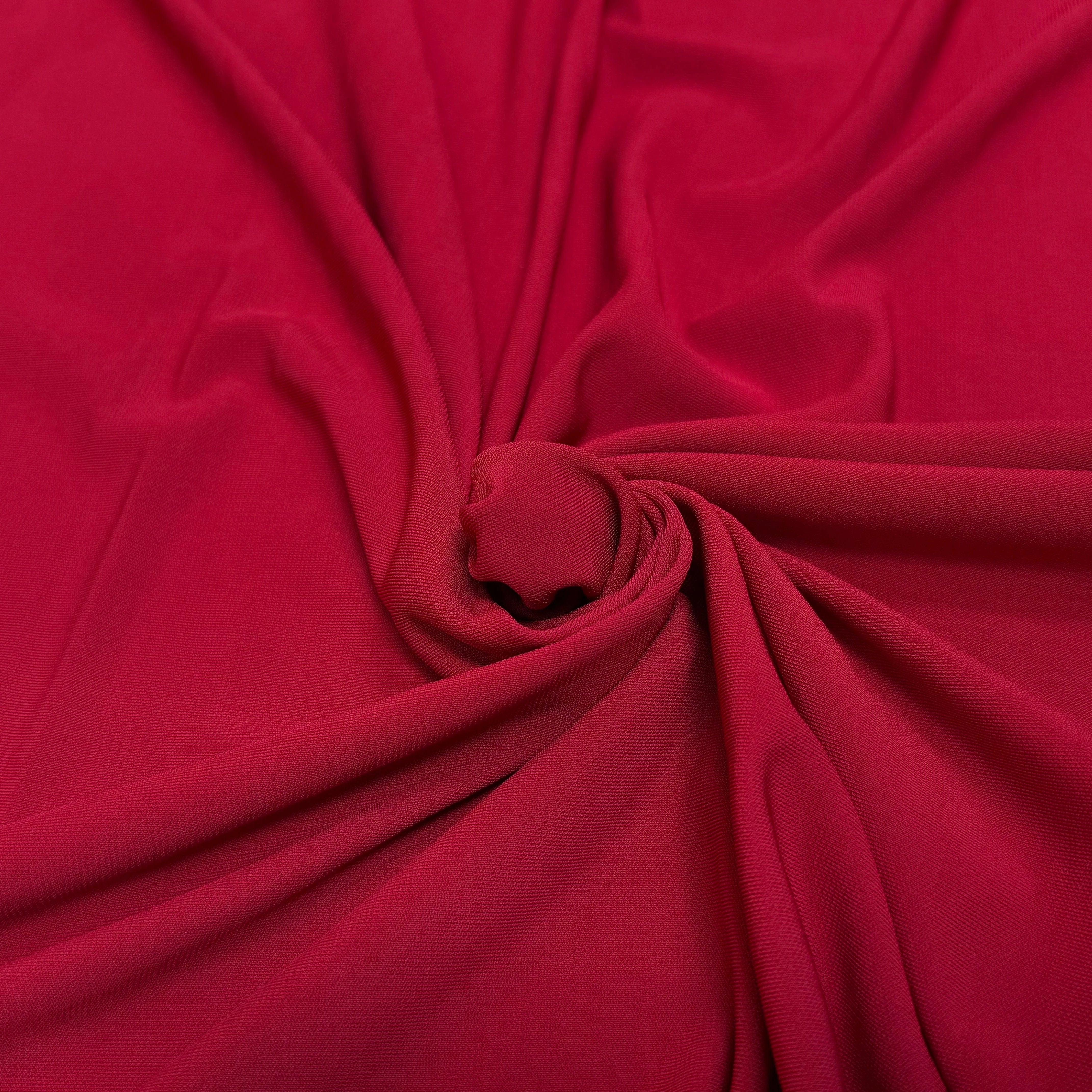 JERSEY VISCOSE FLUIDE ULTRA STRETCH RUBY ROUGE - My Little Coupon