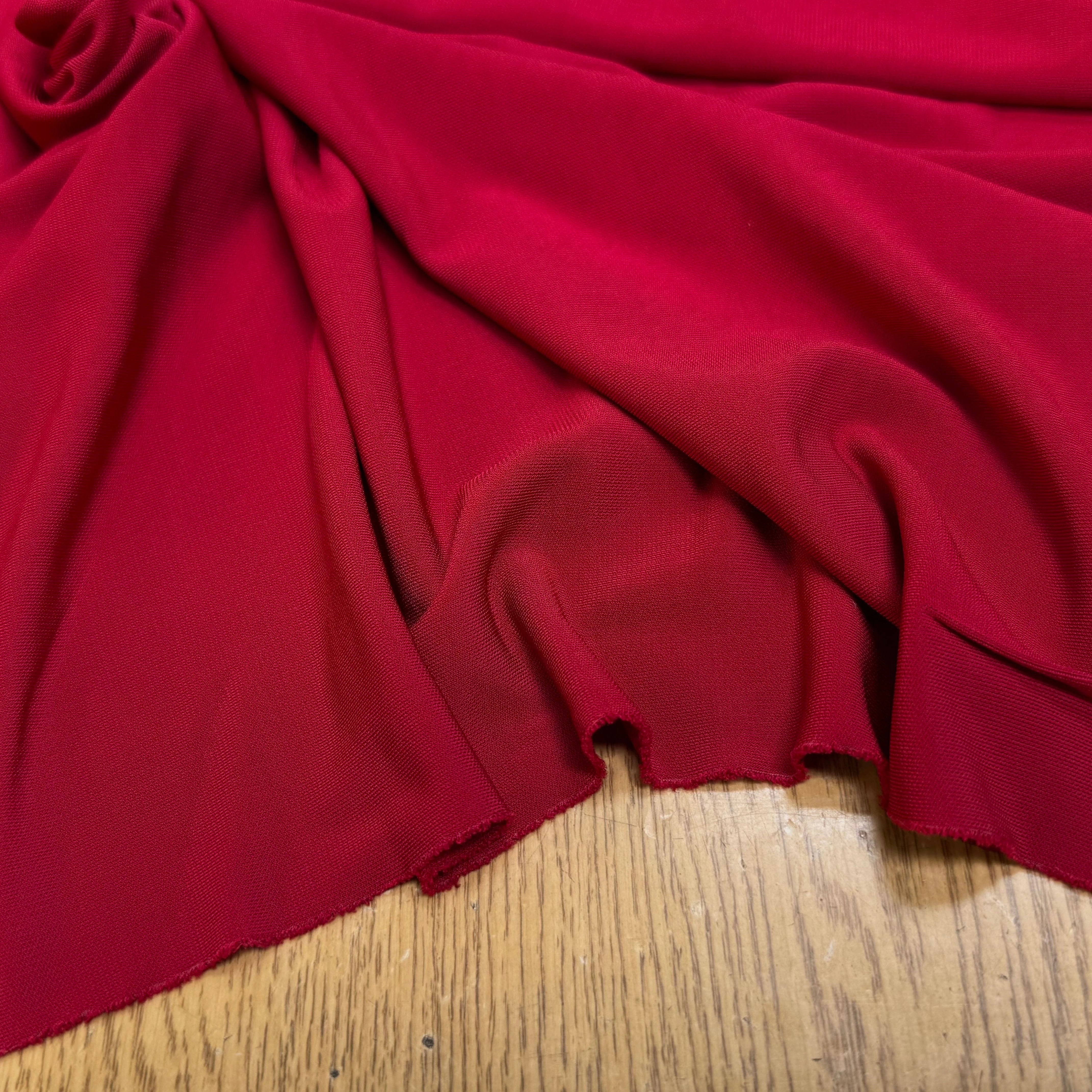 JERSEY VISCOSE FLUIDE ULTRA STRETCH RUBY ROUGE - My Little Coupon