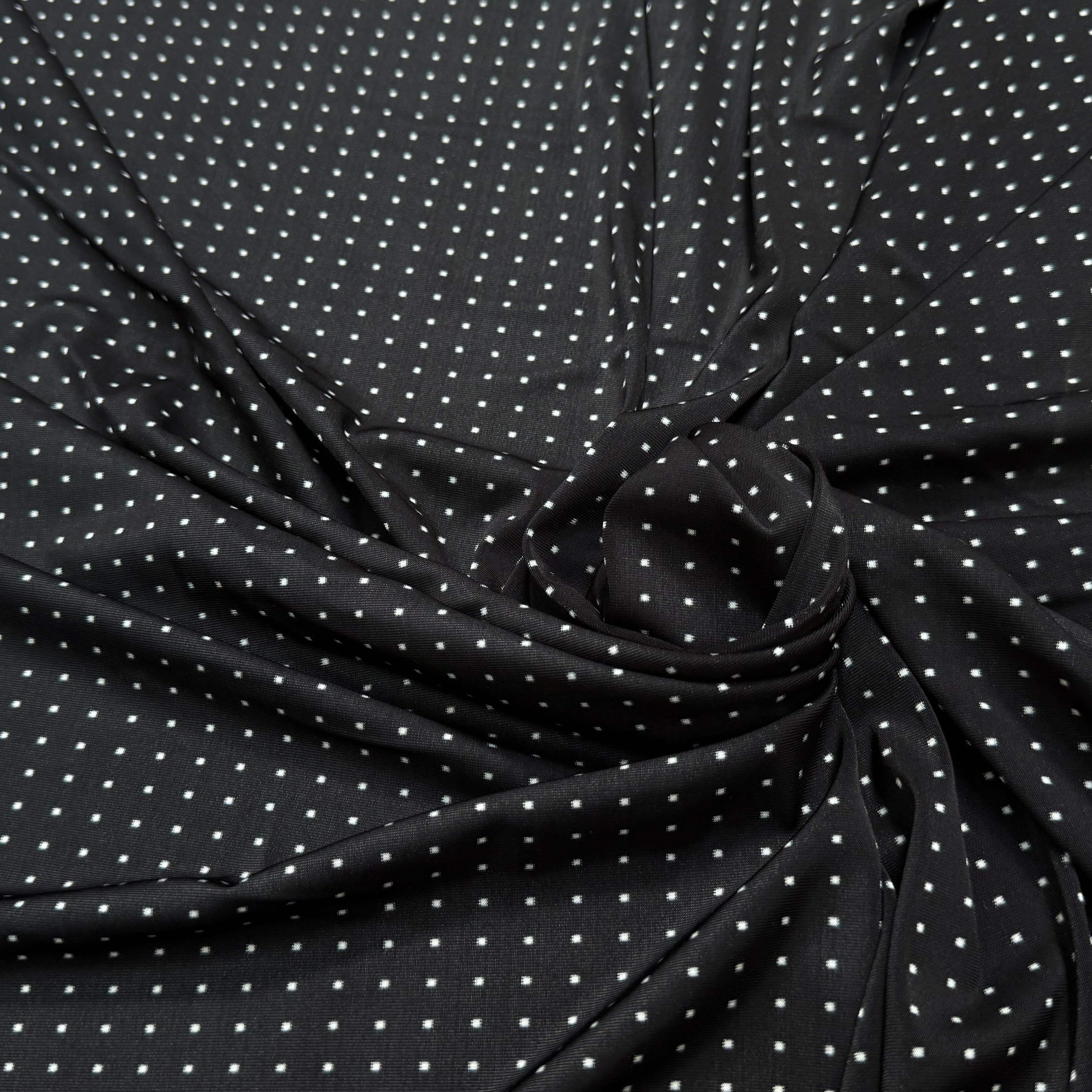 JERSEY VISCOSE FROIDE FLUIDE MOTIF À POIS ULTRA STRETCH - My Little Coupon