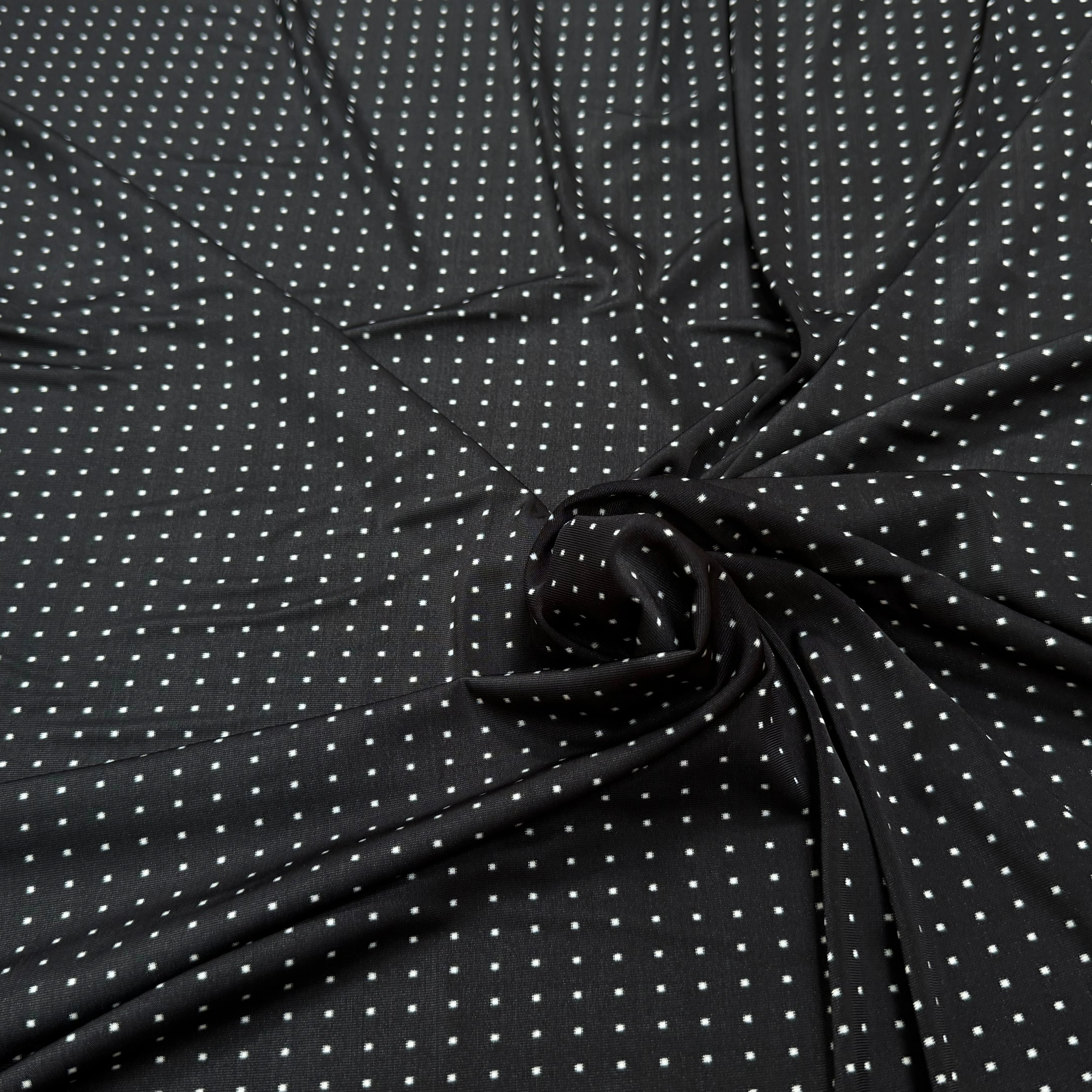 JERSEY VISCOSE FROIDE FLUIDE MOTIF À POIS ULTRA STRETCH - My Little Coupon
