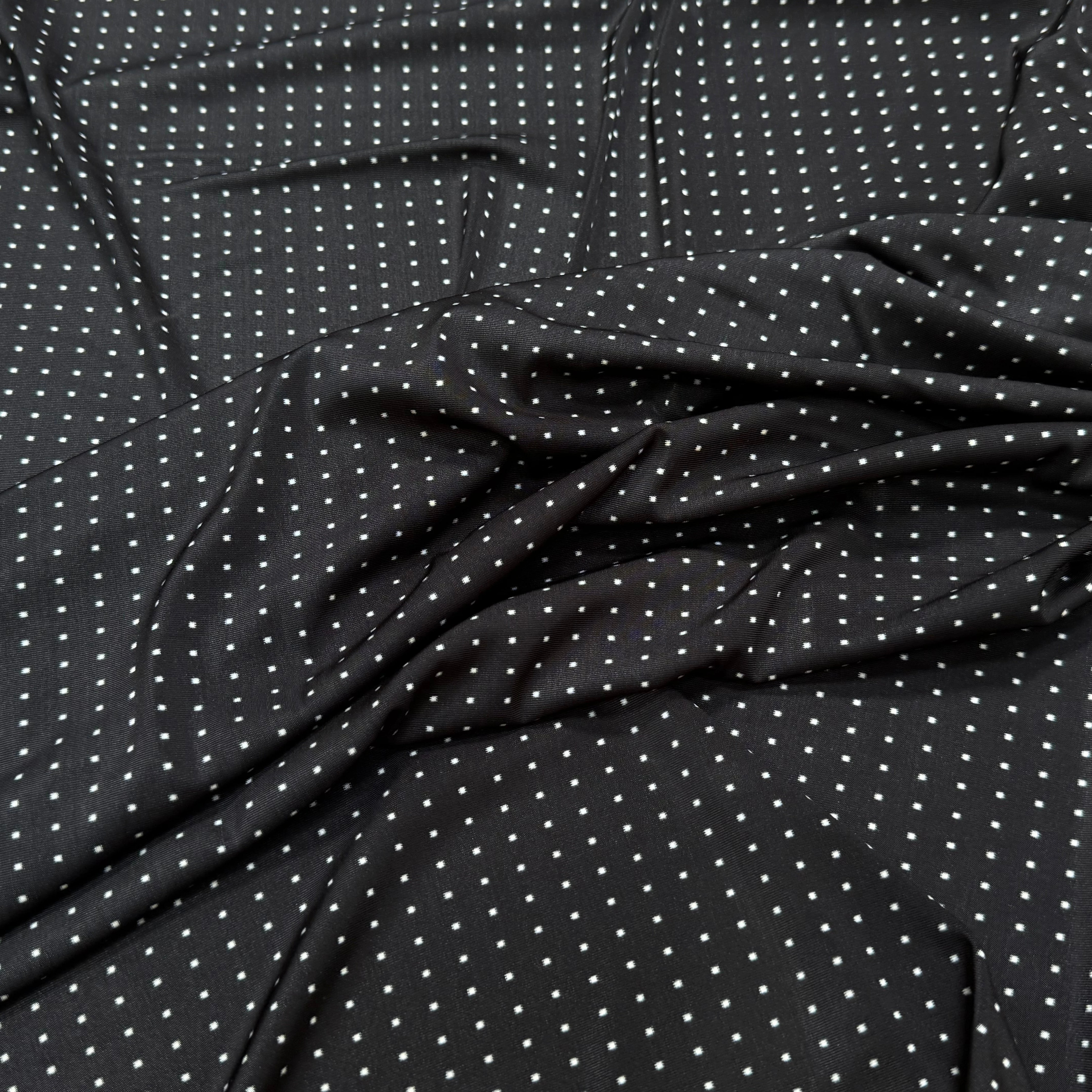 JERSEY VISCOSE FROIDE FLUIDE MOTIF À POIS ULTRA STRETCH - My Little Coupon