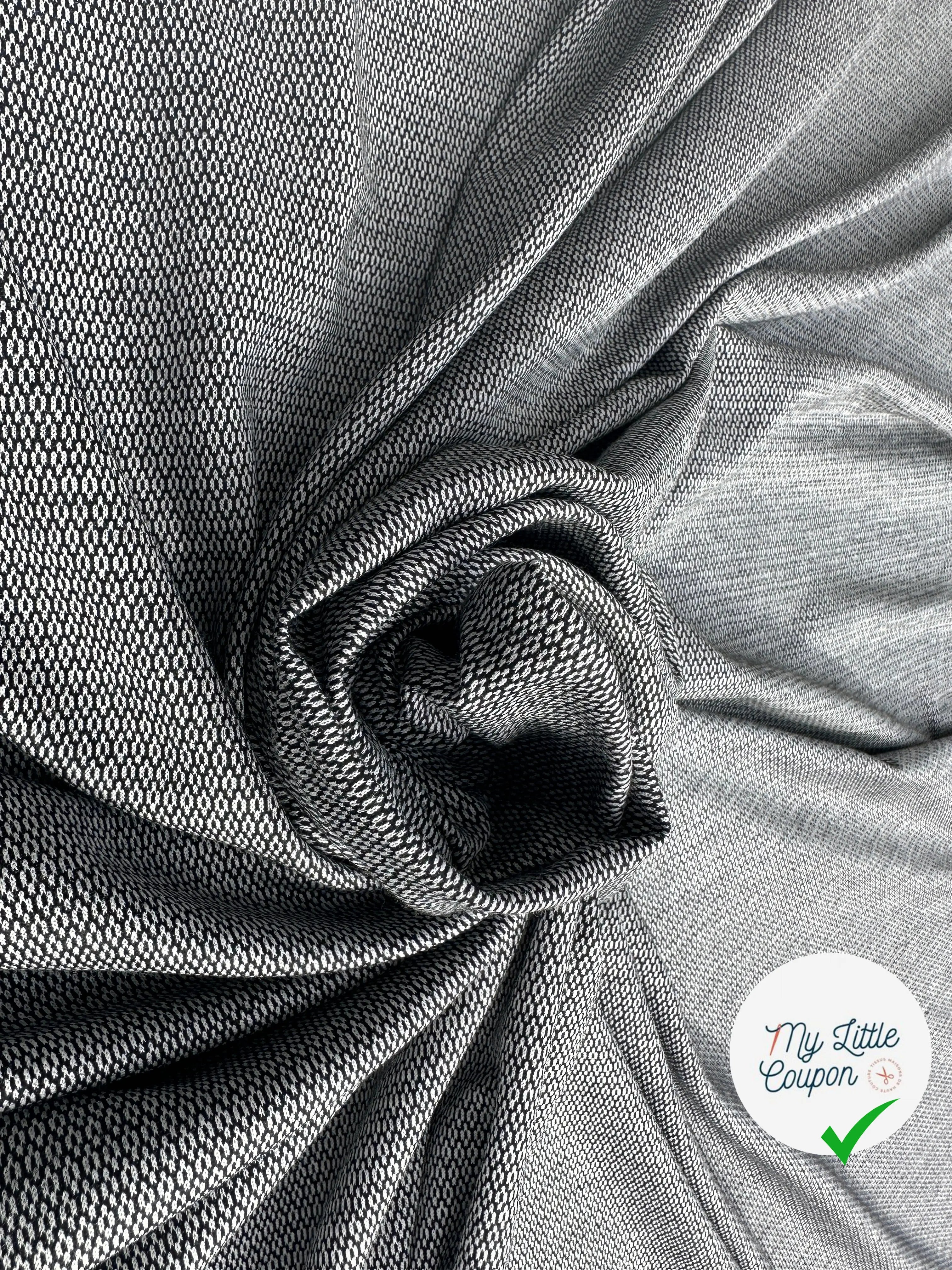 JERSEY VISCOSE JACQUARD NOIR NUAGE - My Little Coupon