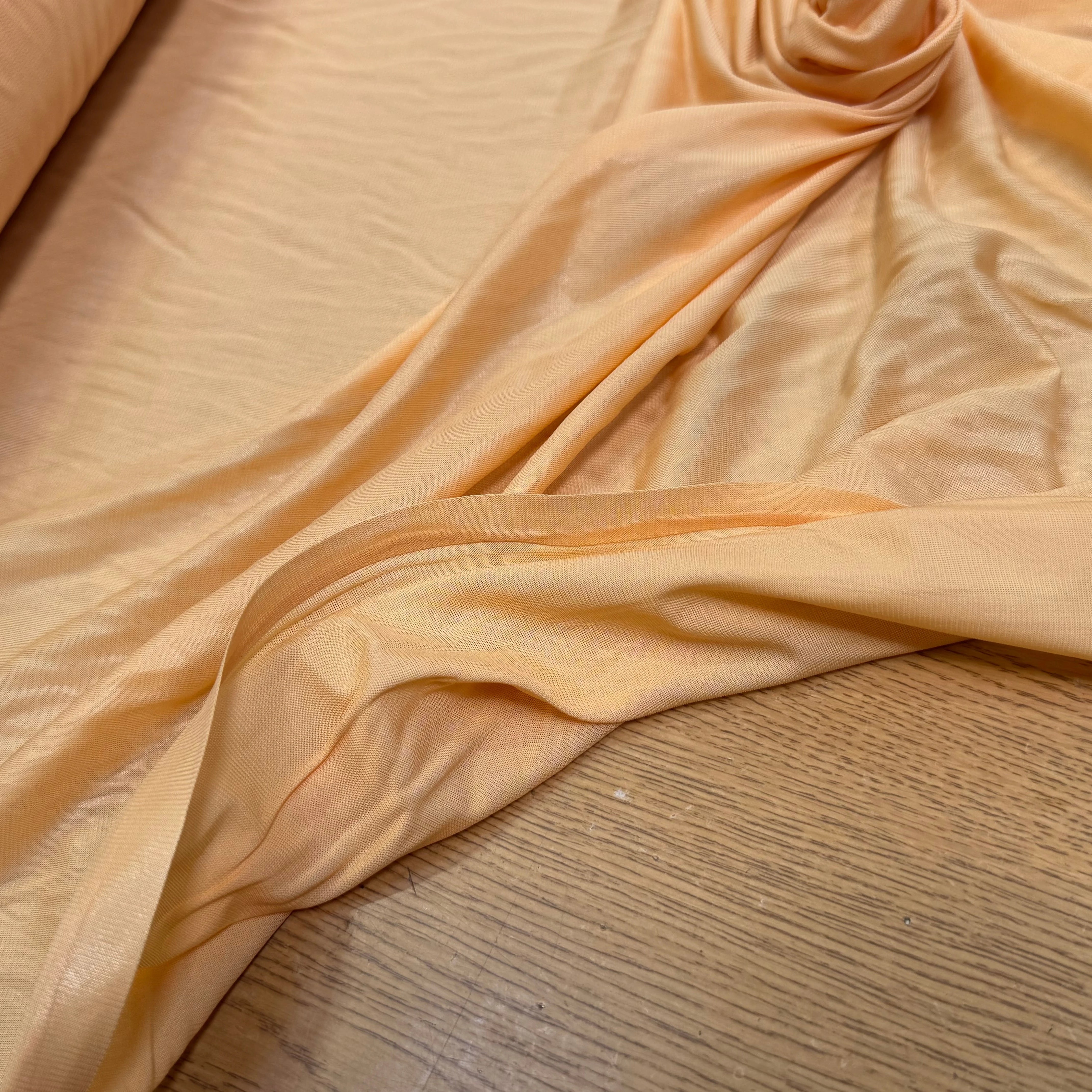 JERSEY VISCOSE LÉGÈREMENT SATINÉ FLUIDE DAWN ORANGE ULTRA STRETCH - My Little Coupon