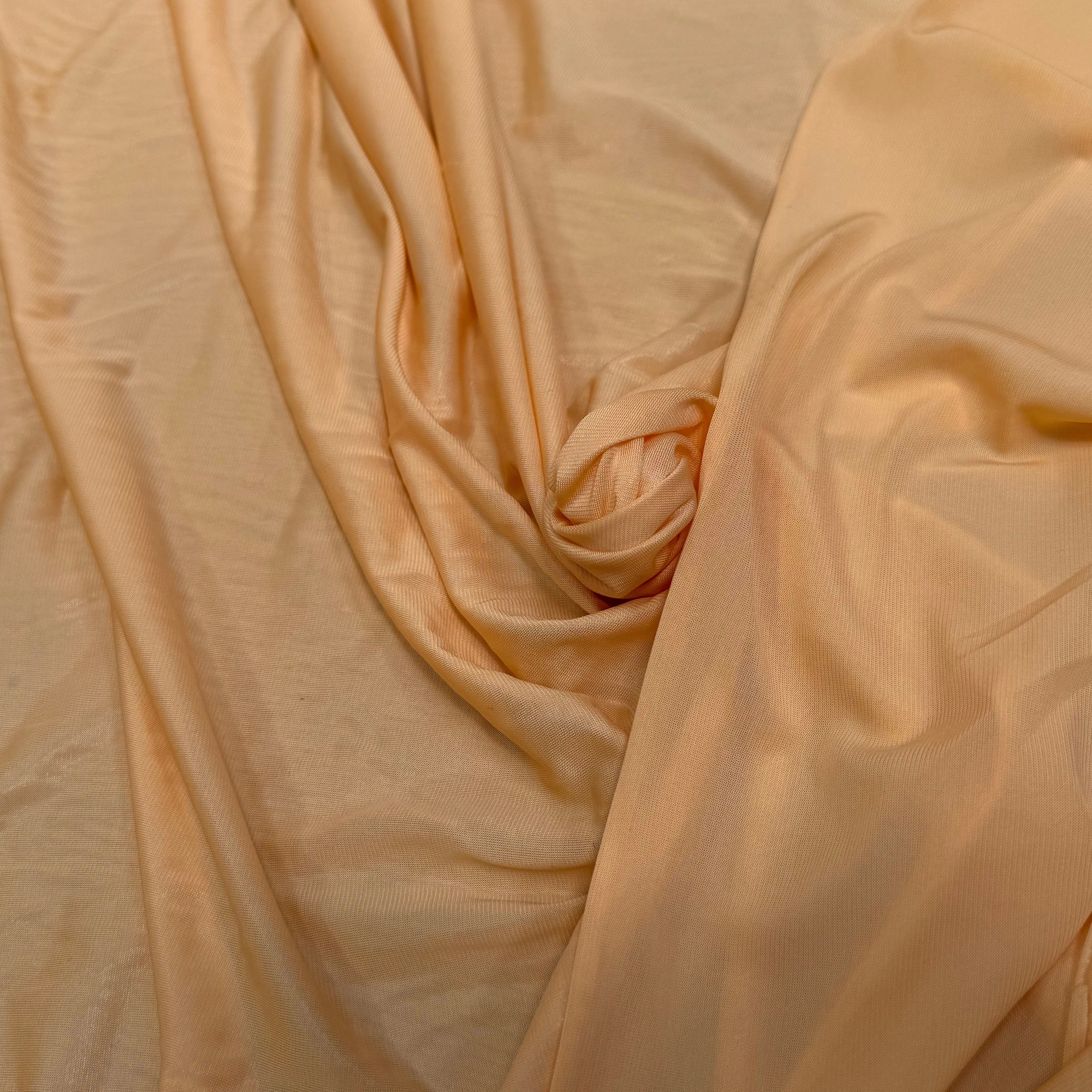 JERSEY VISCOSE LÉGÈREMENT SATINÉ FLUIDE DAWN ORANGE ULTRA STRETCH - My Little Coupon