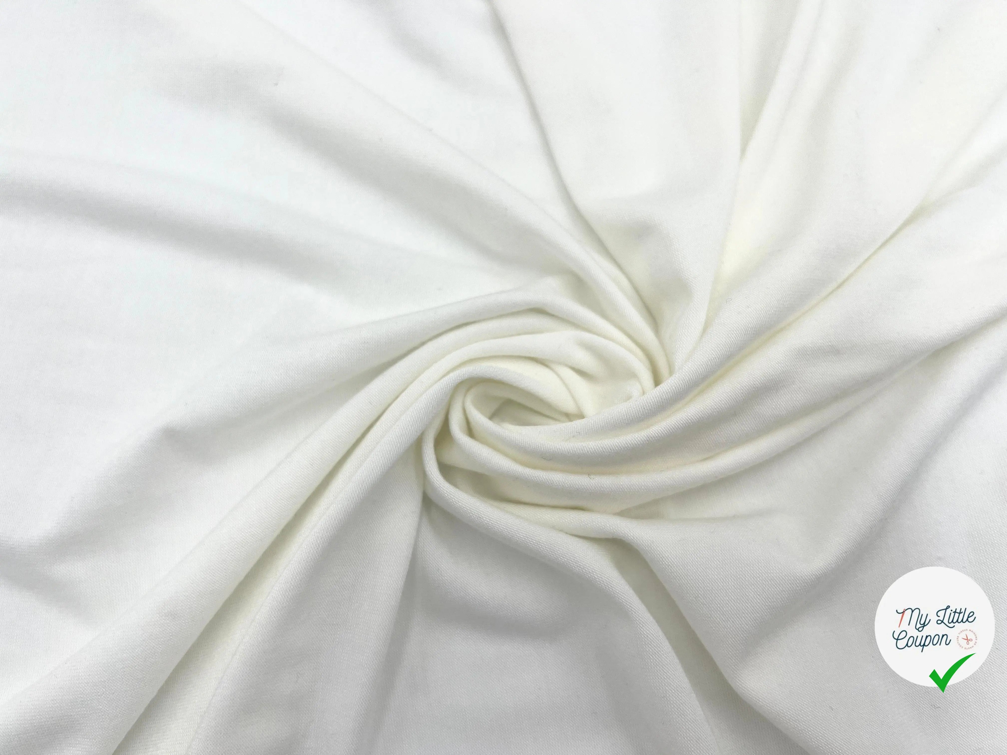 JERSEY VISCOSE STRETCH BLANC OPTIQUE TOUCHER SOYEUX - My Little Coupon - tissu - coudre