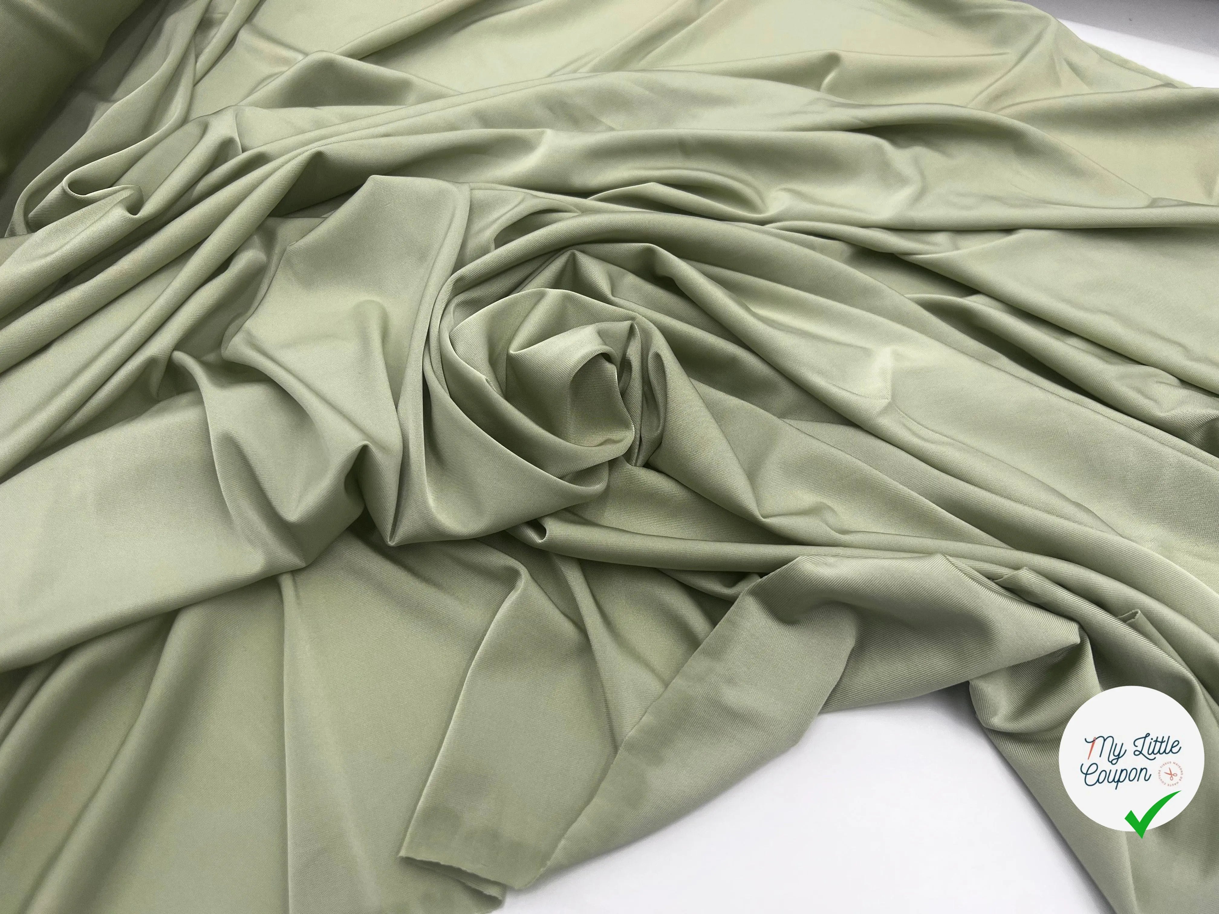 JERSEY VISCOSE STRETCH GLACE À LA PISTACHE - My Little Coupon - tissu - coudre