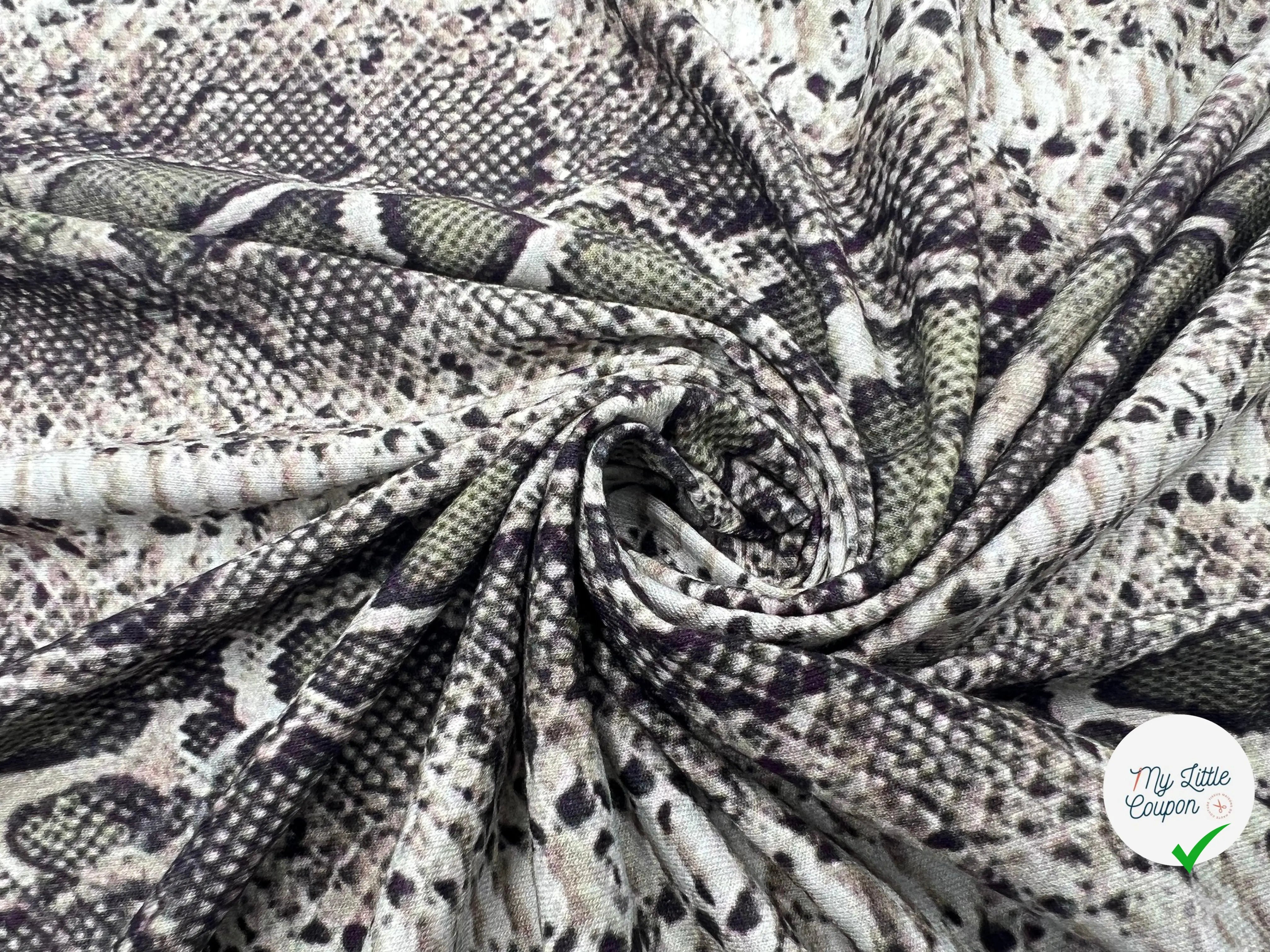 JERSEY VISCOSE STRETCH IMPRIMÉ PYTHON - My Little Coupon - tissu - coudre