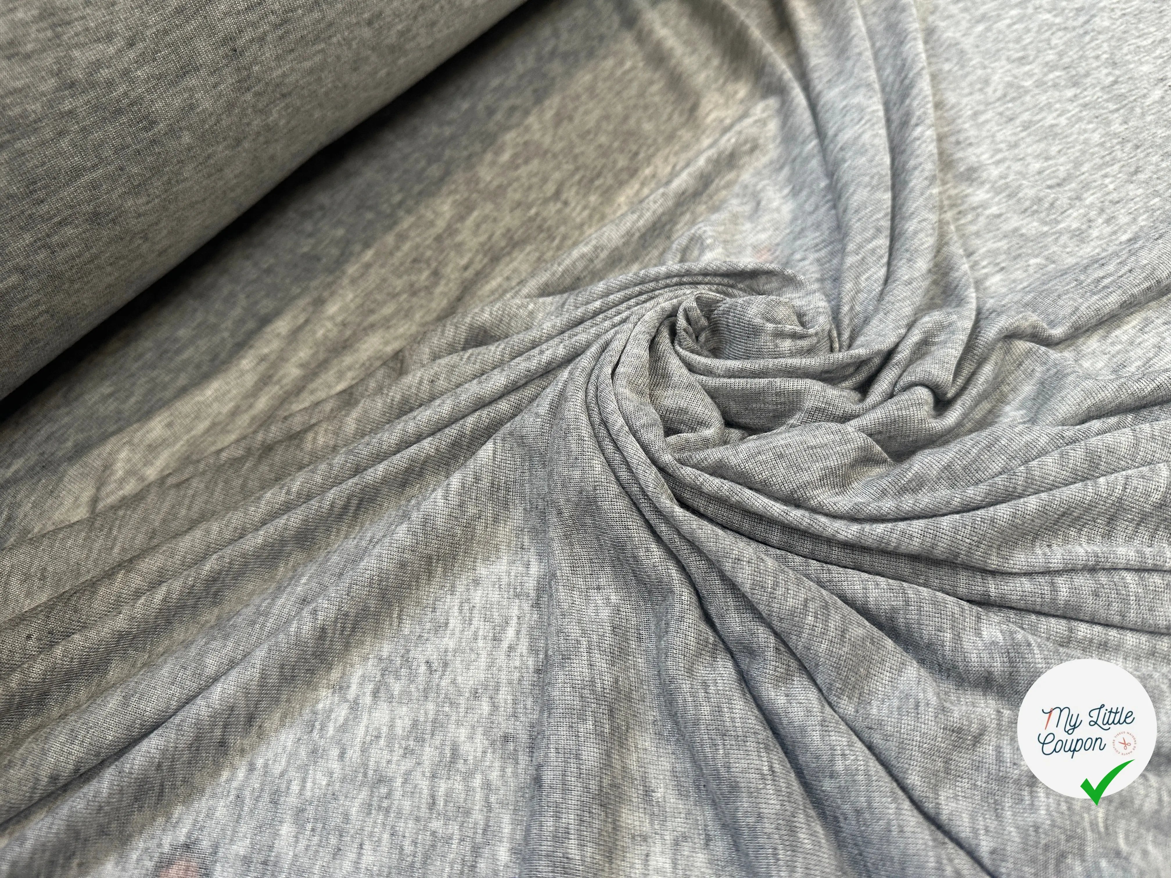 JERSEY VISCOSE TRÈS FIN GRIS CHINÉ - My Little Coupon