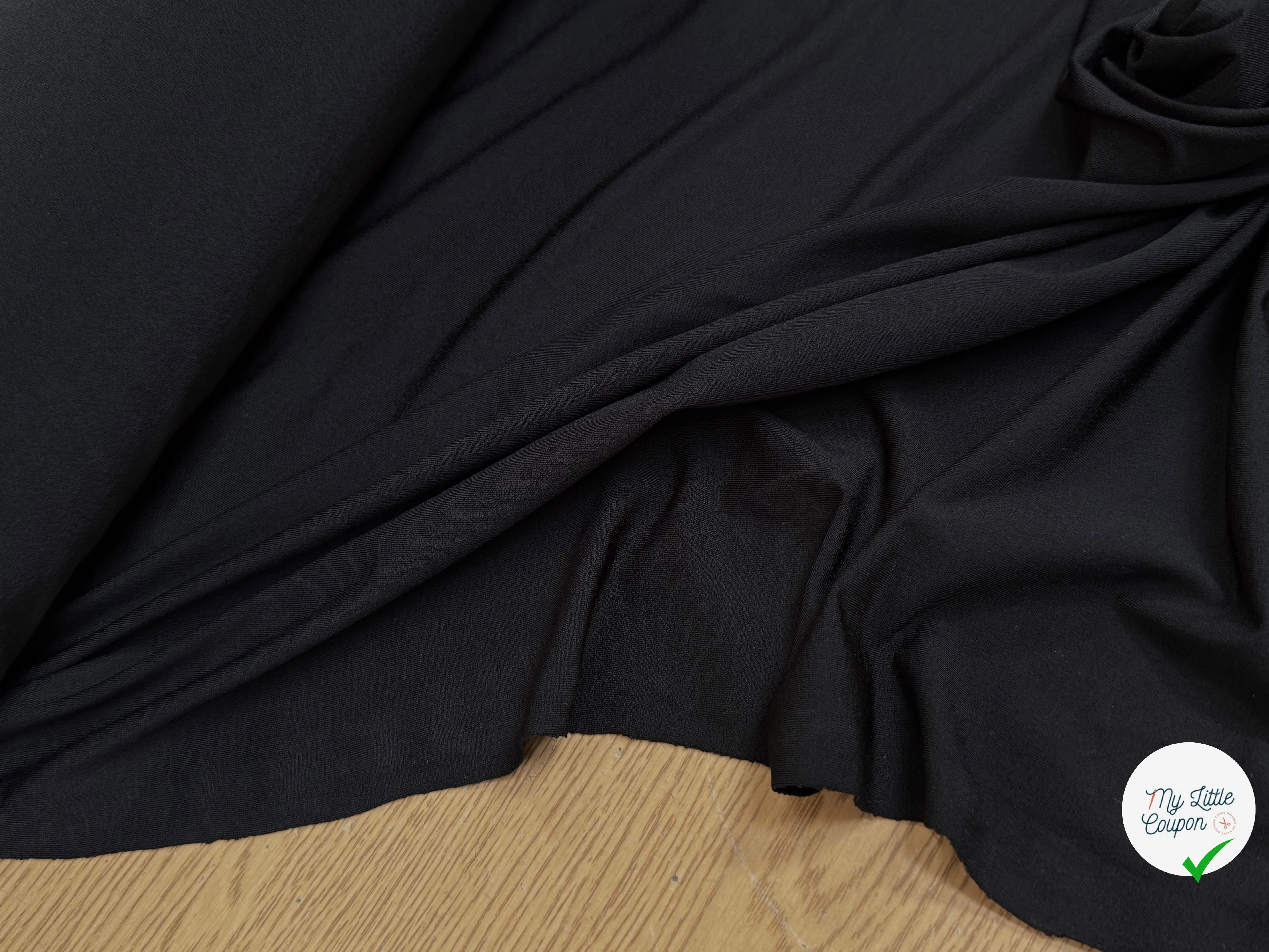 JERSEY VISCOSE ULTRA STRETCH DOUX PEACHSKIN NOIR - My Little Coupon