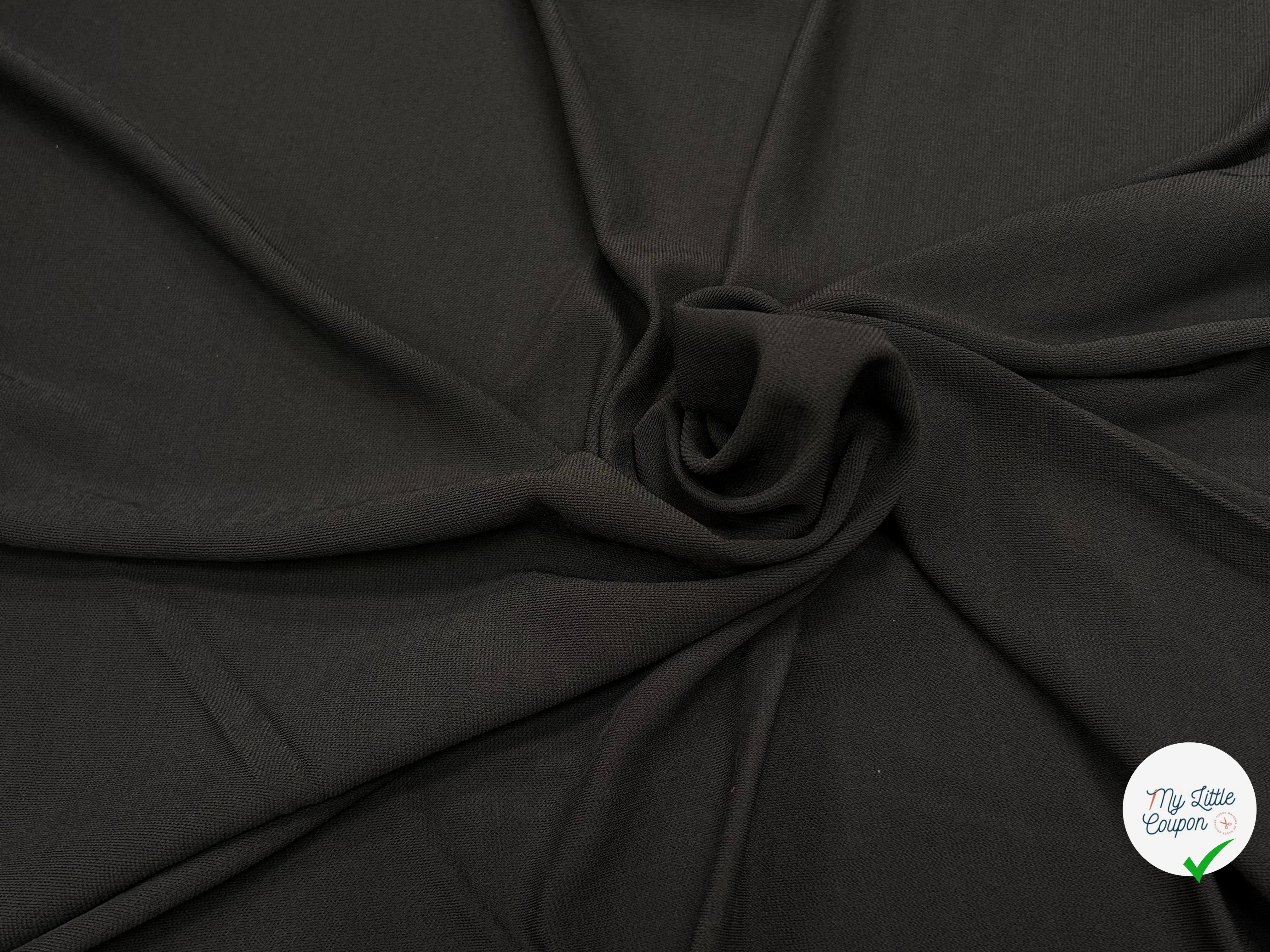 JERSEY VISCOSE ULTRA STRETCH FROID CAFÉ NOIR - My Little Coupon