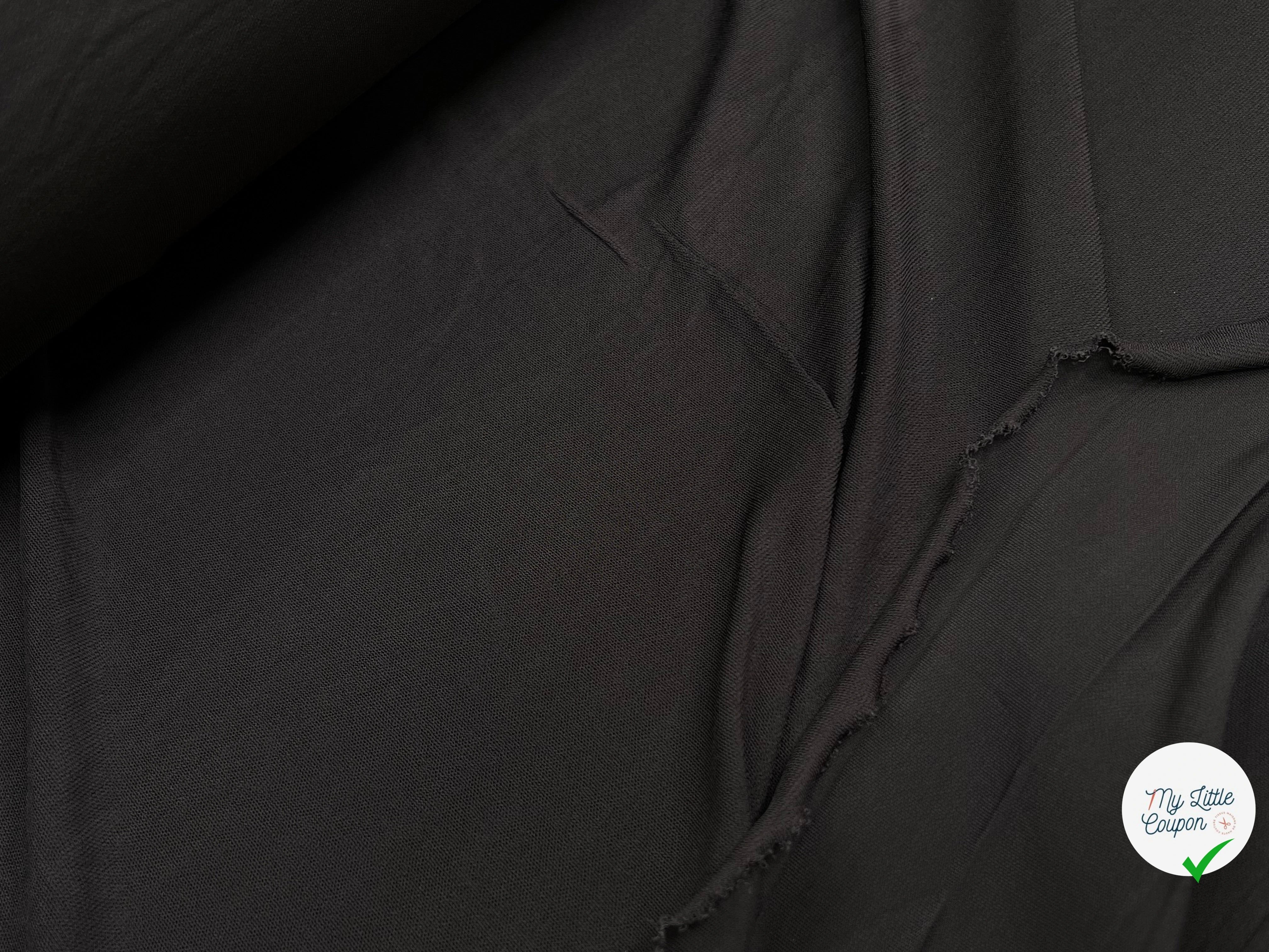 JERSEY VISCOSE ULTRA STRETCH FROID CAFÉ NOIR - My Little Coupon