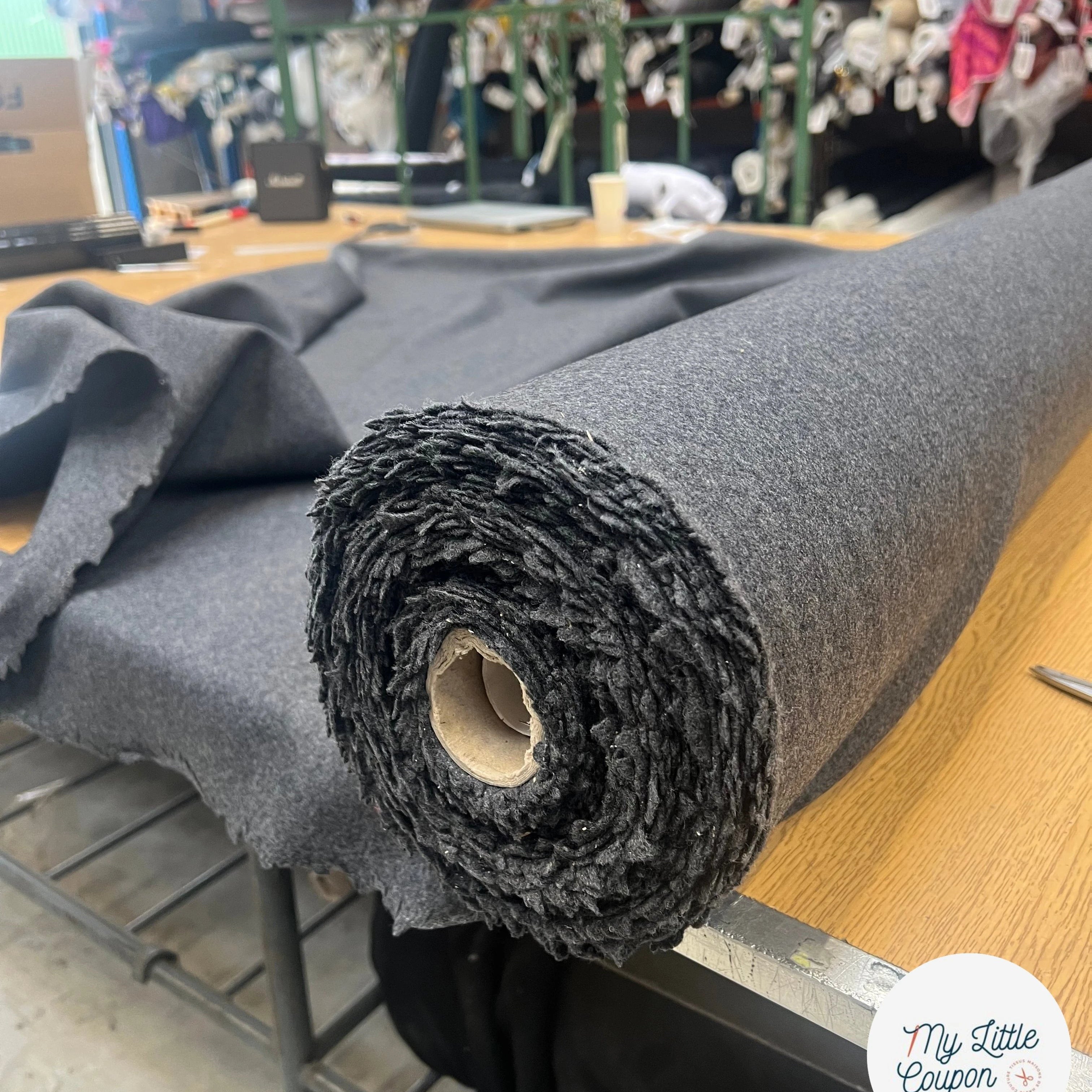 LAINAGE CABAN GRIS FONCÉ CHIC 80% LAINE VIERGE - My Little Coupon