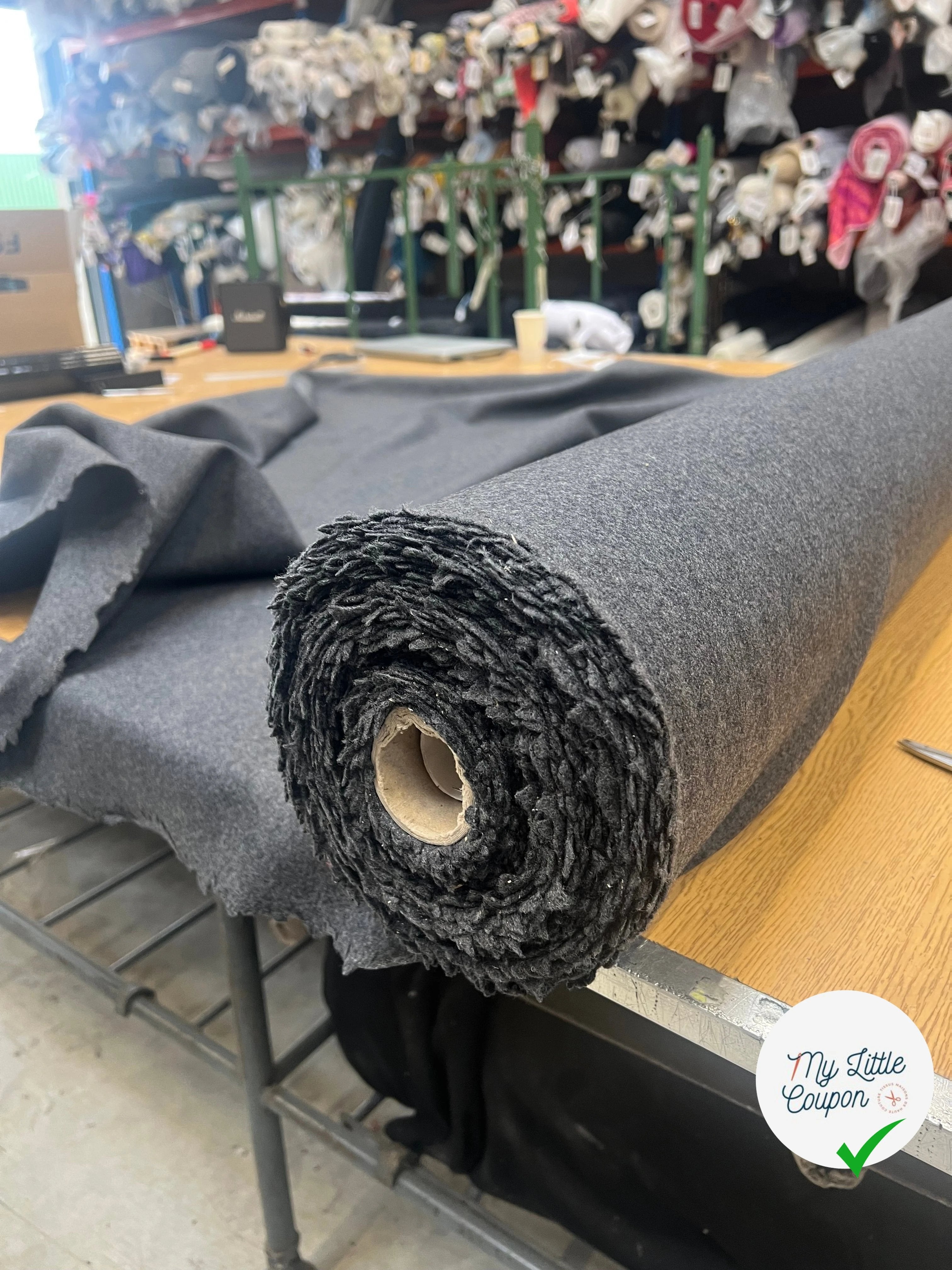 LAINAGE CABAN GRIS FONCÉ CHIC 80% LAINE VIERGE - My Little Coupon