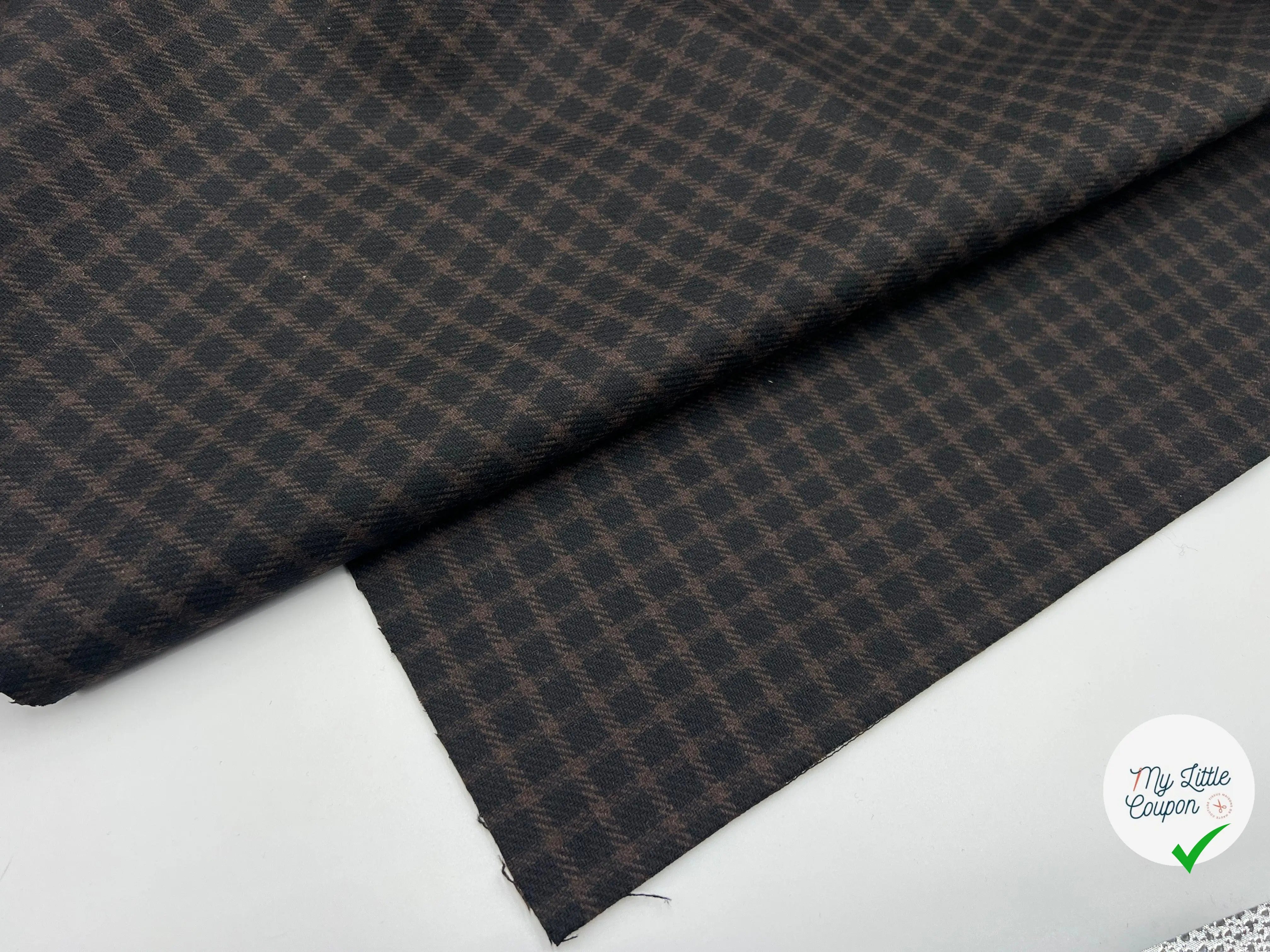 LAINAGE CARREAUX VICTORIAN STYLE CONTRECOLLÉ JERSEY NOIR - My Little Coupon - tissu - coudre