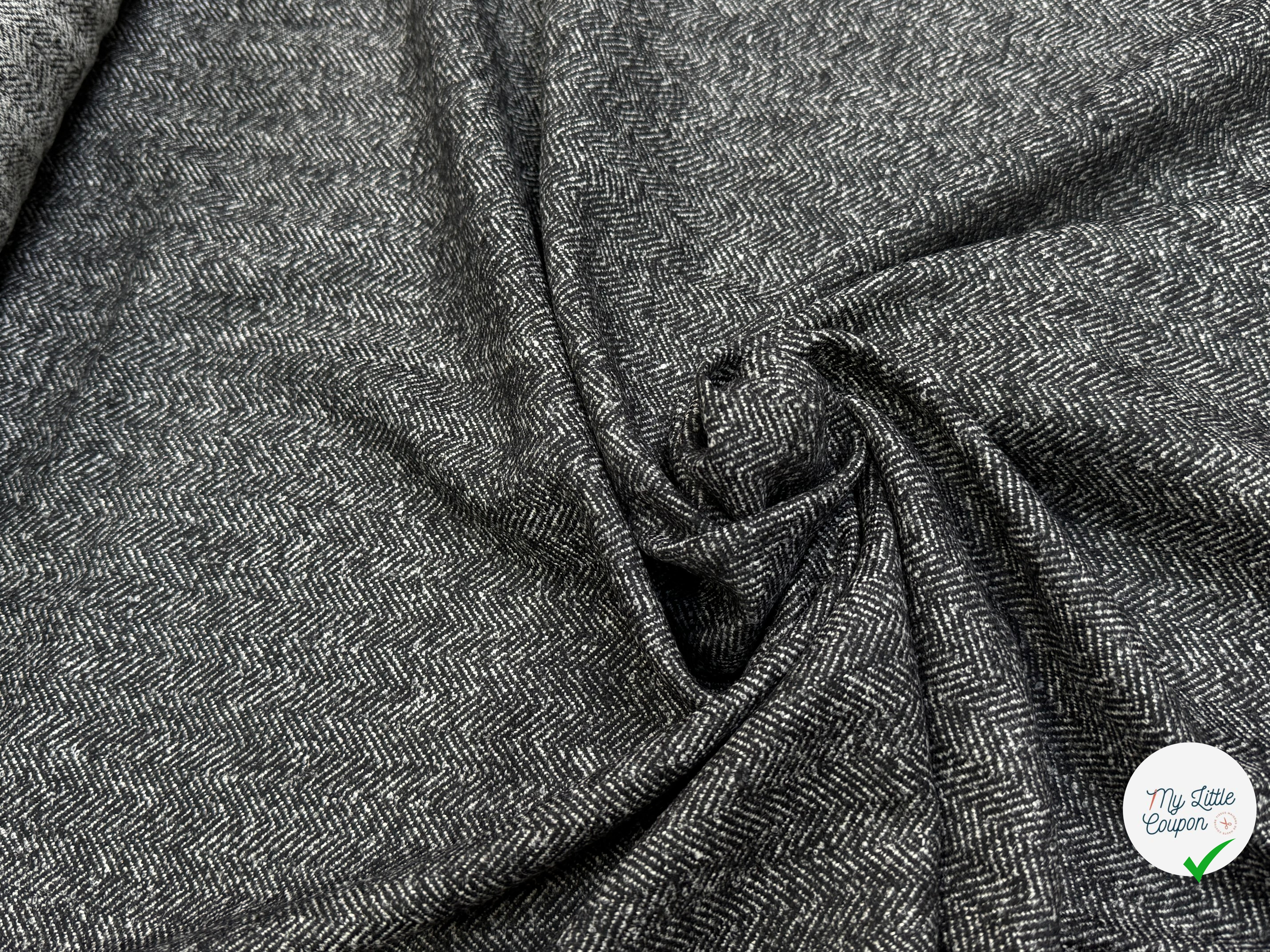 DRAPERIE CHEVRON DE LAINE GRIS CHINÉ TOUCHER DOUX - My Little Coupon